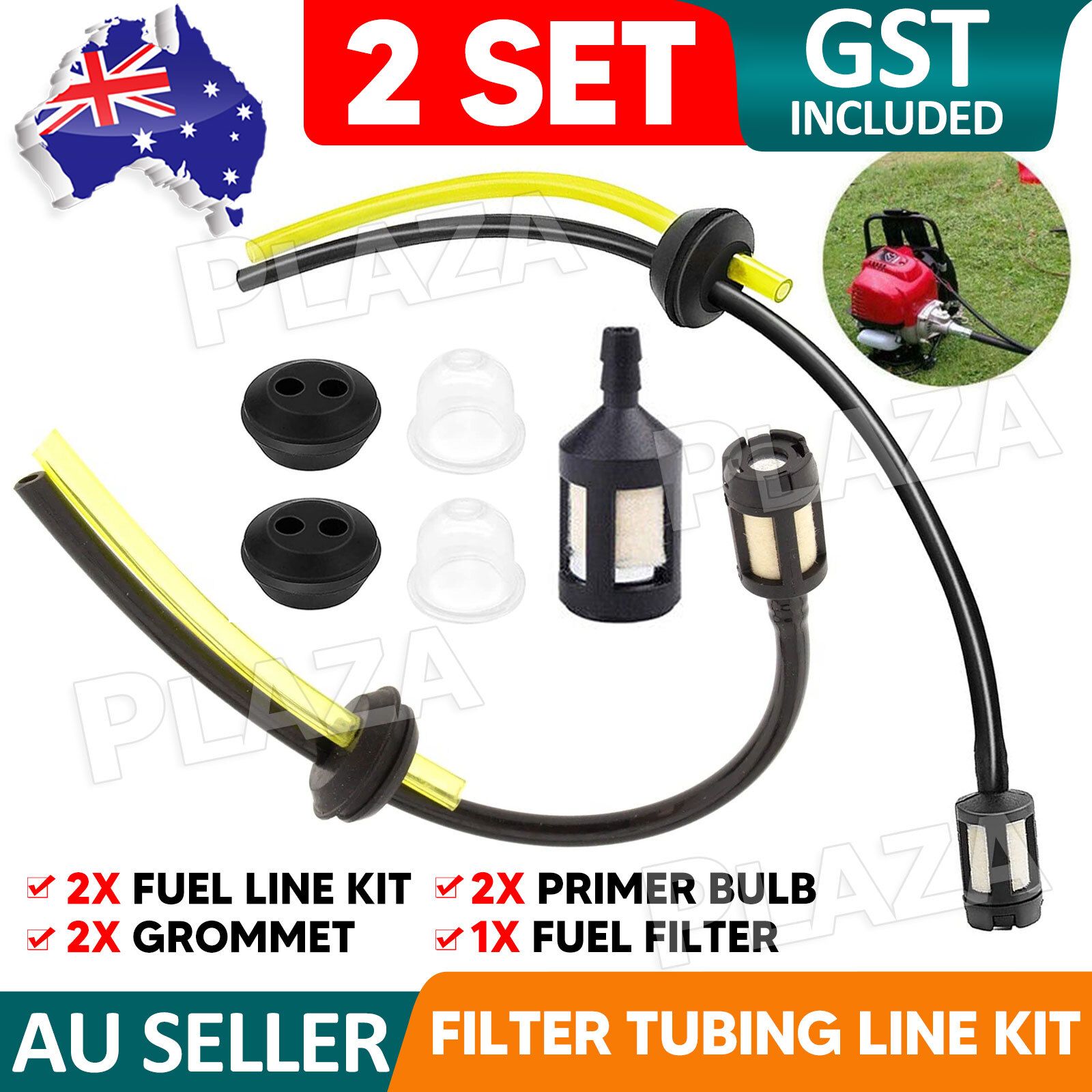 2Set Fuel Filter Tubing Line Kit Tank Brushcutters Hedge Trimmers Pruners 18mm.