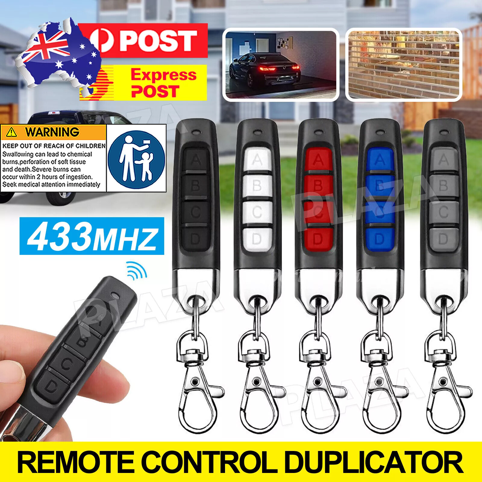 4-in-1 Auto Remote Control Duplicator 433MHz Wireless Copy Clone Garage Door