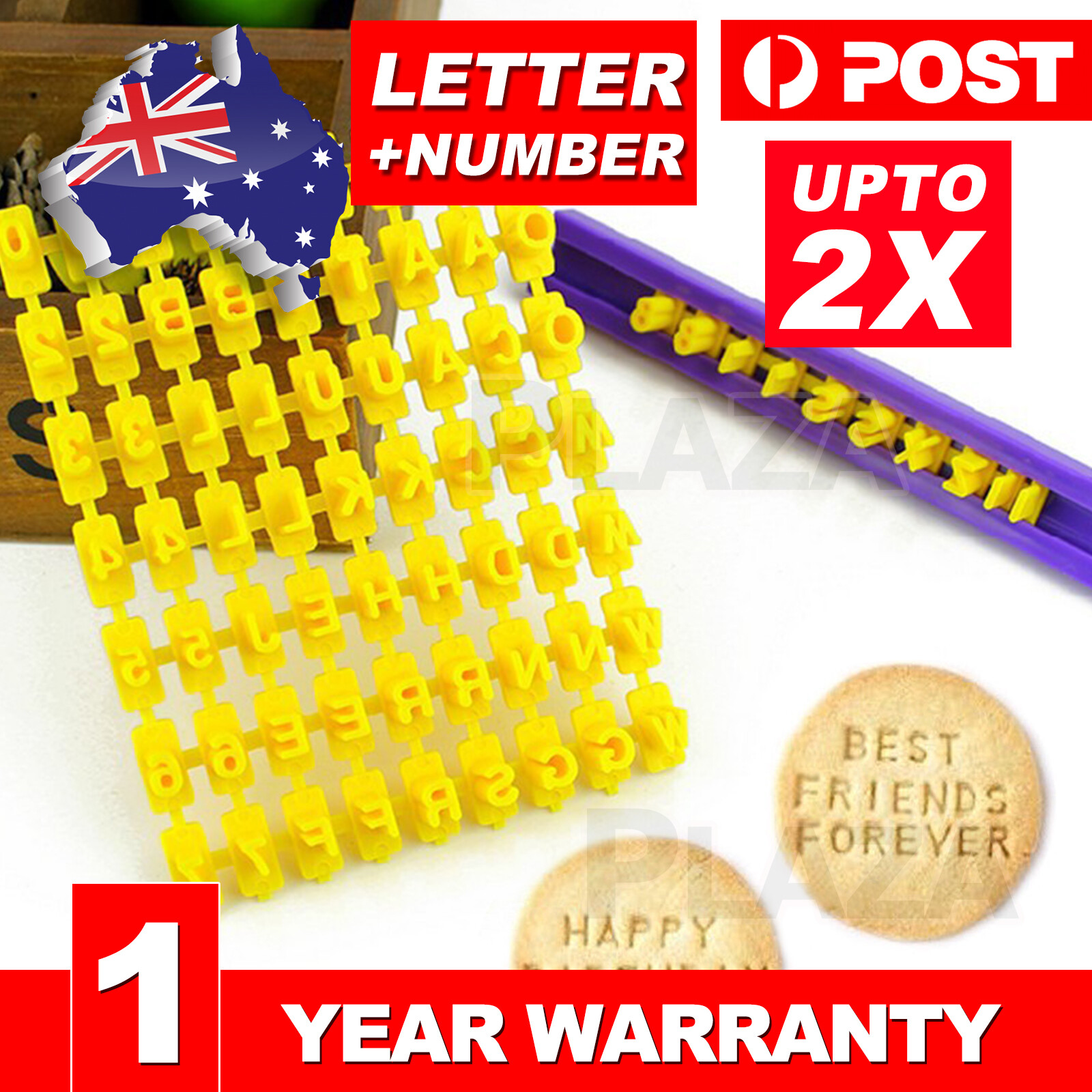 Fondant Cake Alphabet Letter Number Cookie Stamp Embosser Mold Cutter 72 Letters