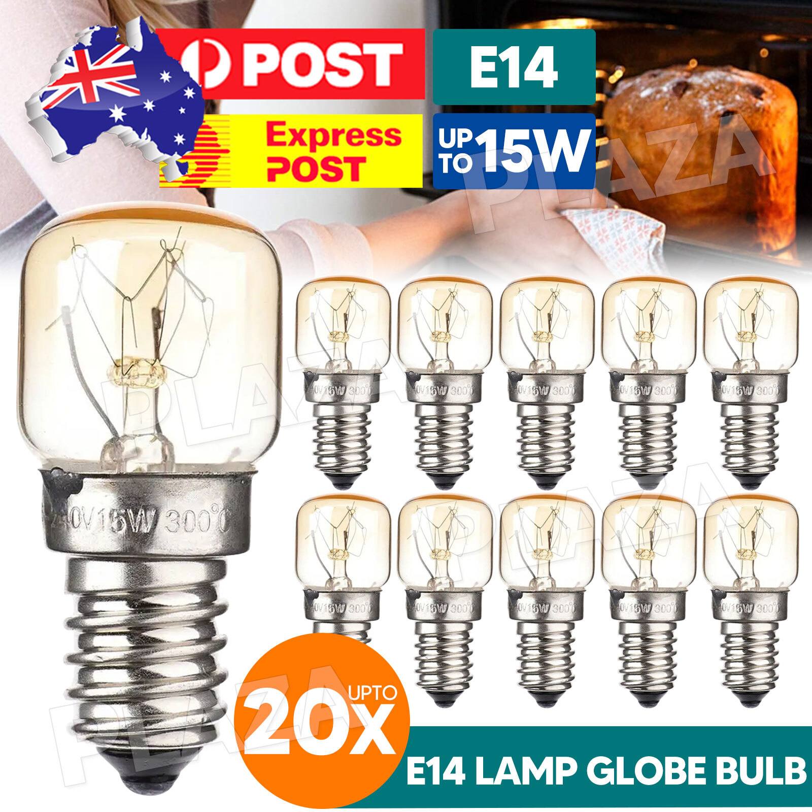 10/20Pcs Himalayan Salt Lamp Globe Bulbs Heat Resisting E14 7W/15W 48x22MM AU