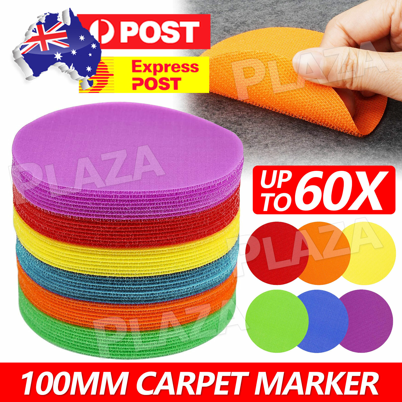 30PCS Round Carpet Spot Markers 10cm Circle Multi-Coloured Classroom Non-slip