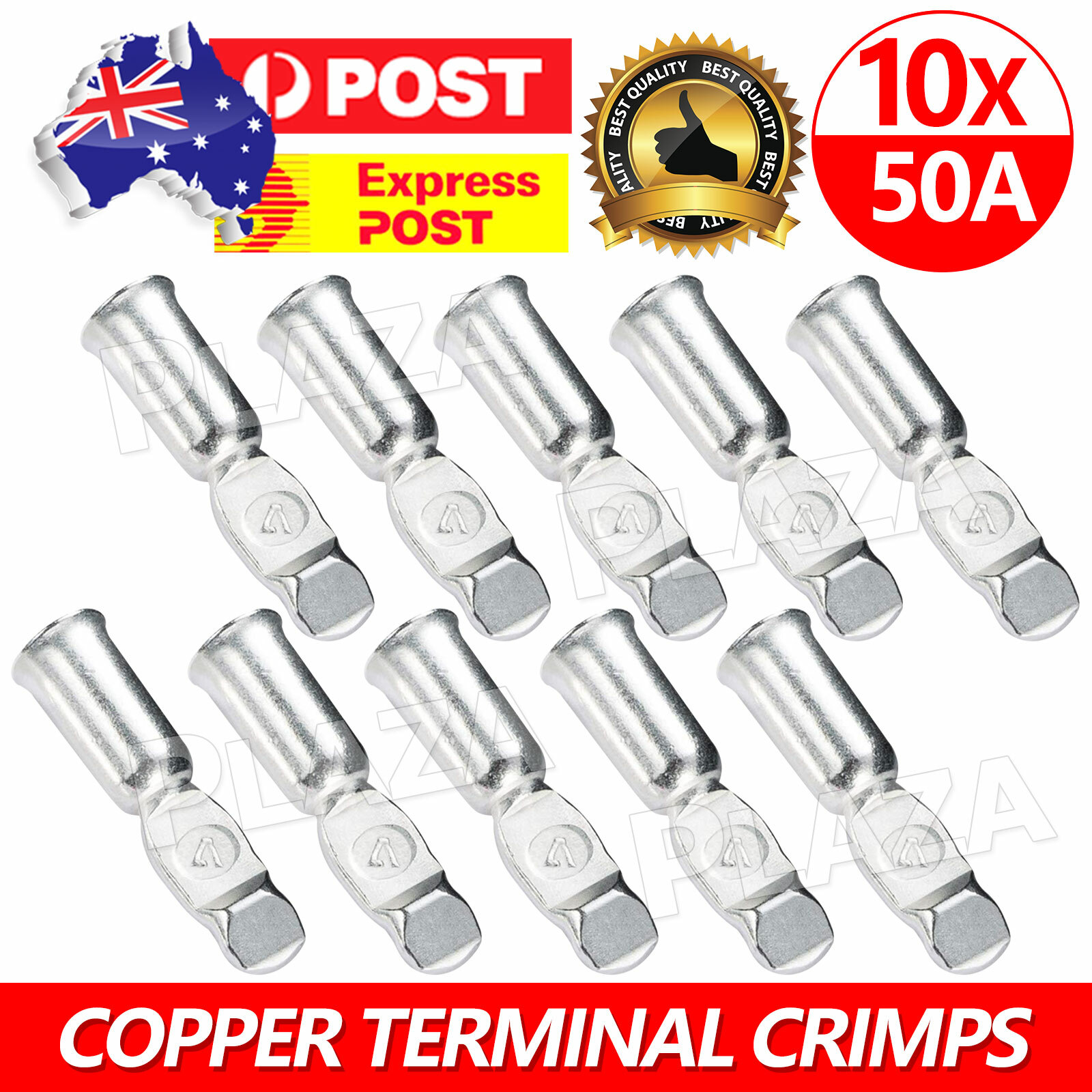 10x 50Amp Copper Cable Terminals Connector For 50a Anderson Style Plugs 6AWG