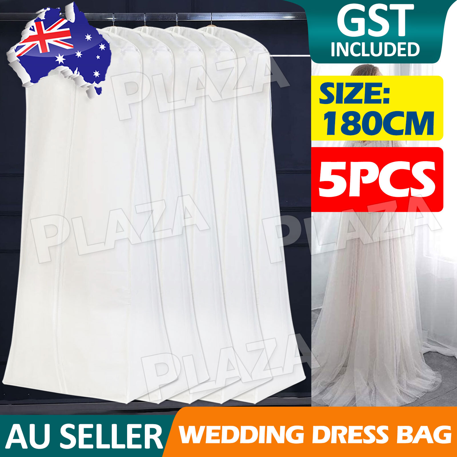 5x Extra Large Wedding Dress Bridal Garment Breathable White 180cm 70cm 25cm