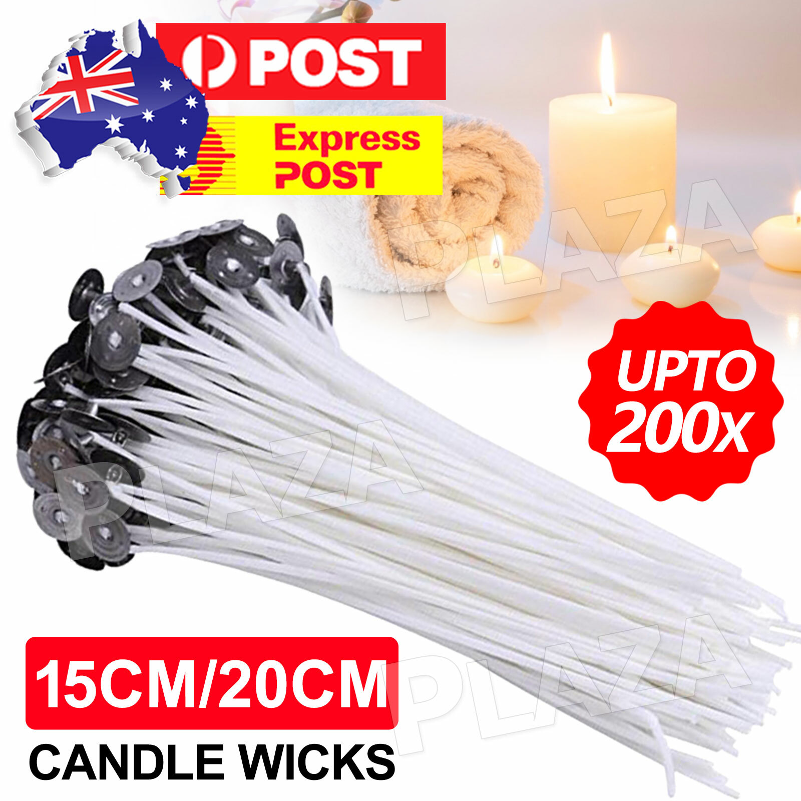 100pcs Pre-Waxed Cotton Candle Wicks 15cm Low-smoke DIY with Tabs Sustainers