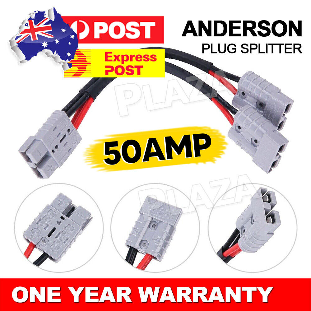 50 Amp Genuine Anderson Double Adapter 6mm Automotive Cable Splitter Connector