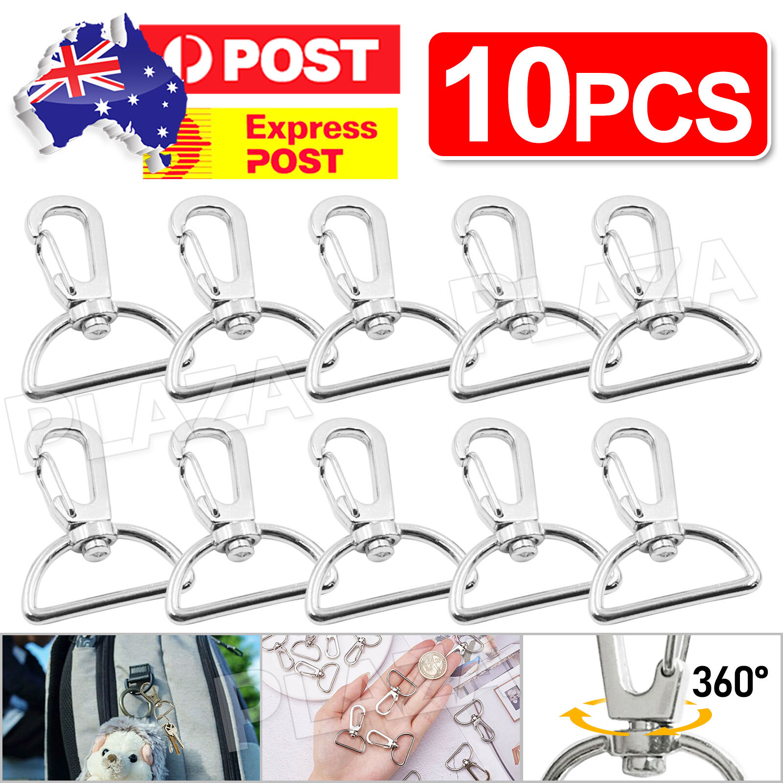 10PCS 20mm Lobster Clasp Swivel Trigger Clip Snap Hook DIY 3.9cm Metal Key Ring