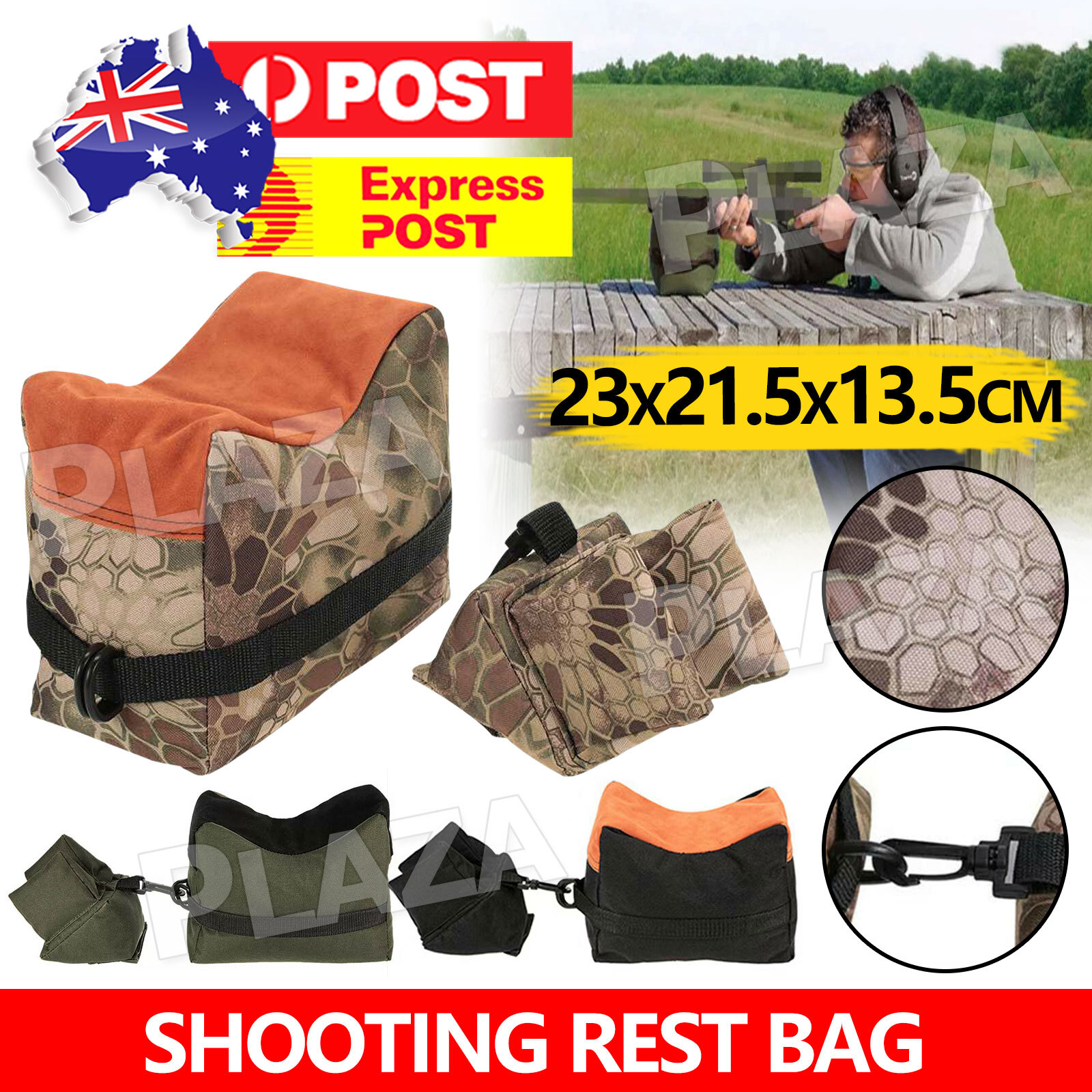 Rifle Gun Bench Rest Stand Front Rear Sand Bag Pack 600D Oxford Cloth Army Green