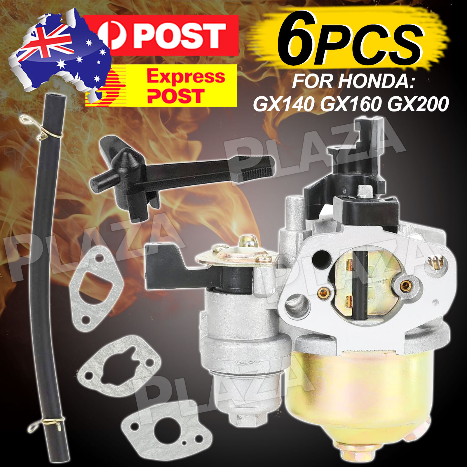 For Honda Carburetor CARBY GX140 GX160 GX200 GX168F 5.5HP 6.5HP Silver 6pcs