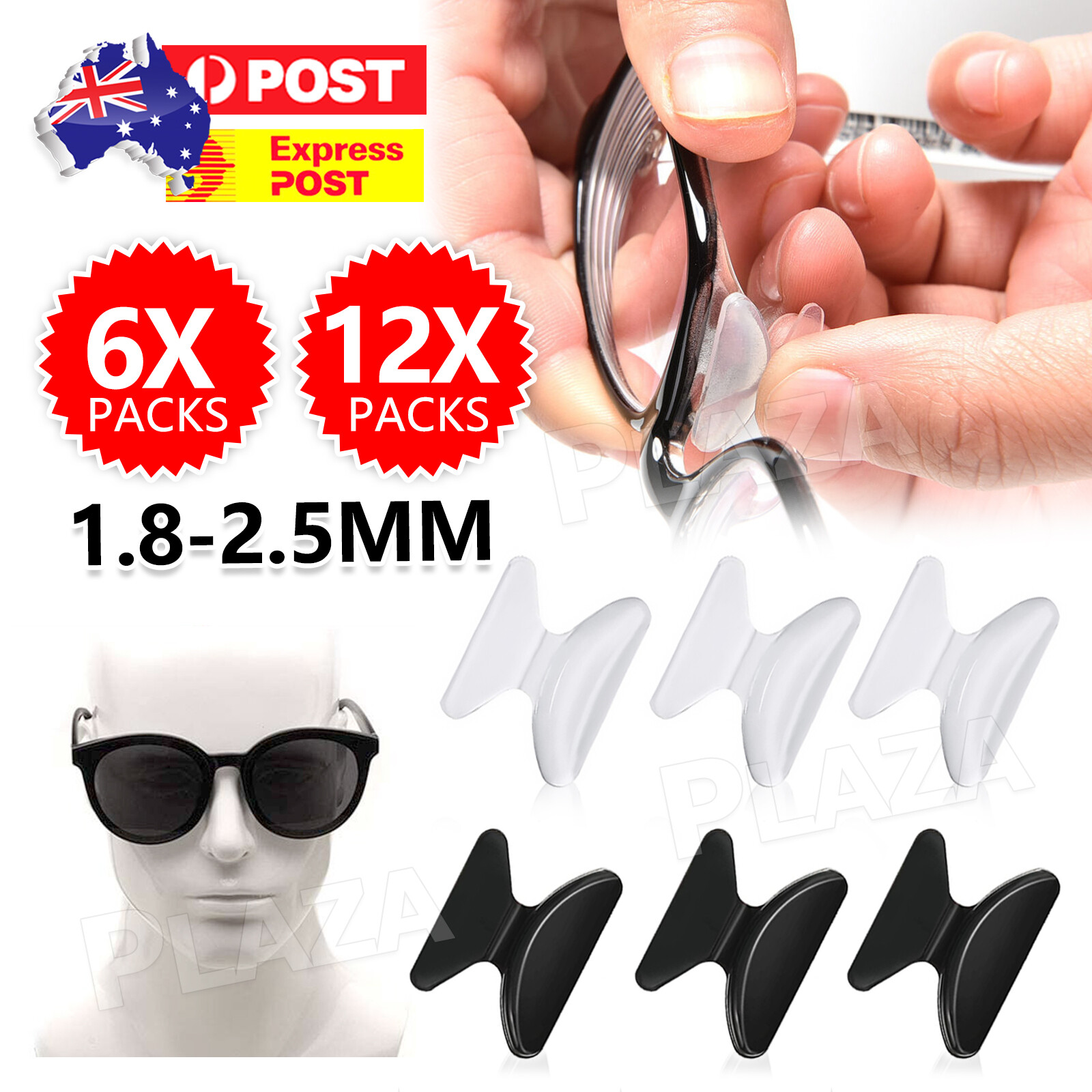 6/12x Silicone Nose Pads Anti-Slip Stick Glasses Sunglasses 6 Pairs 1.8MM soft