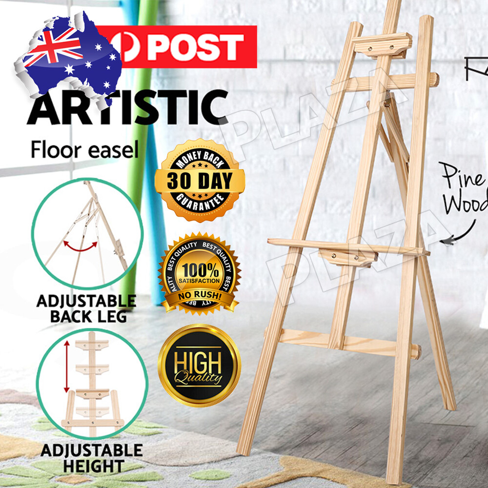 AUP Pine Wood Easel 150CM Foldable A-Frame Adjustable White Oak Display Stand