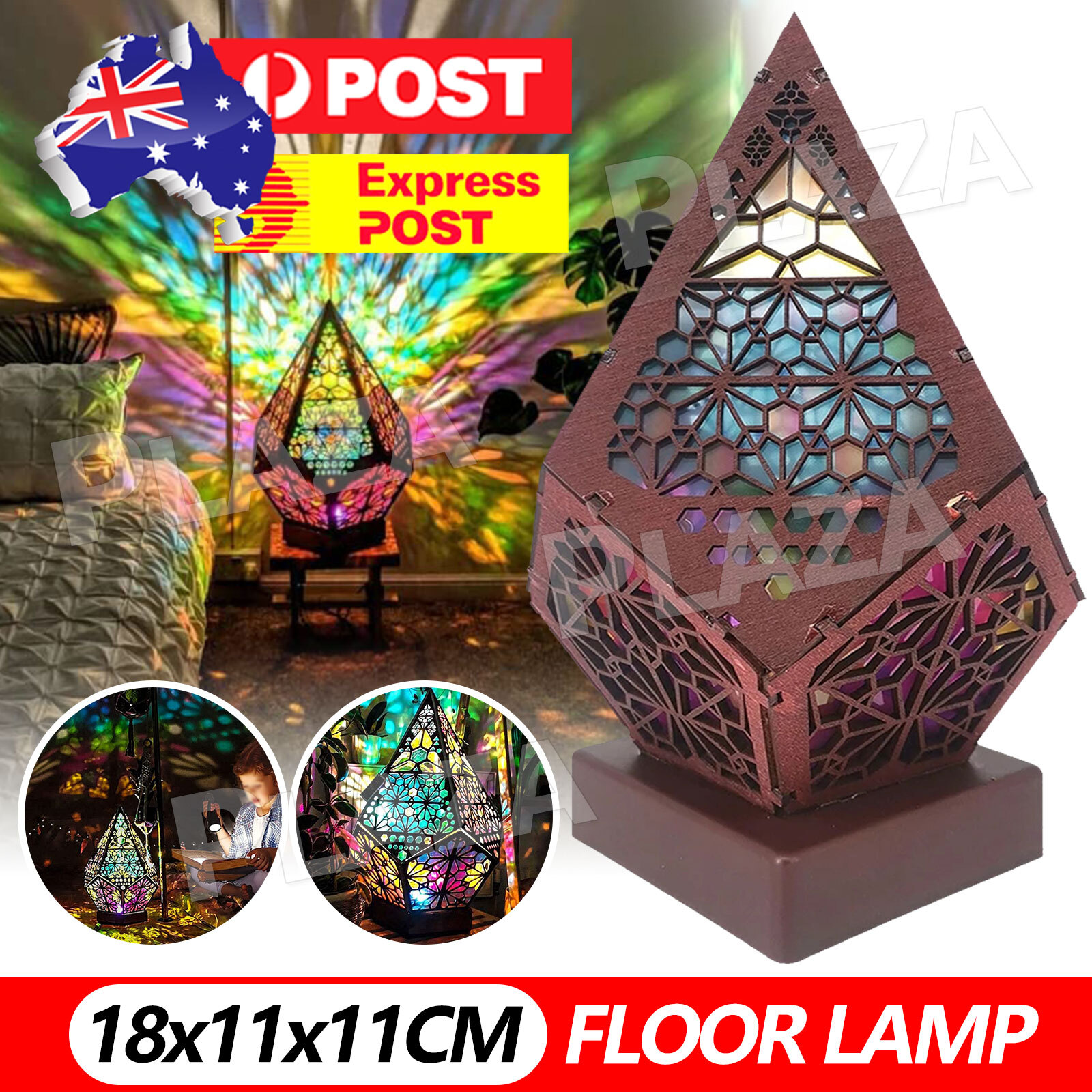 Bohemian Floor Lamp Jixing 3D Diamond Projection LED Multicoloured 18 11 11CM