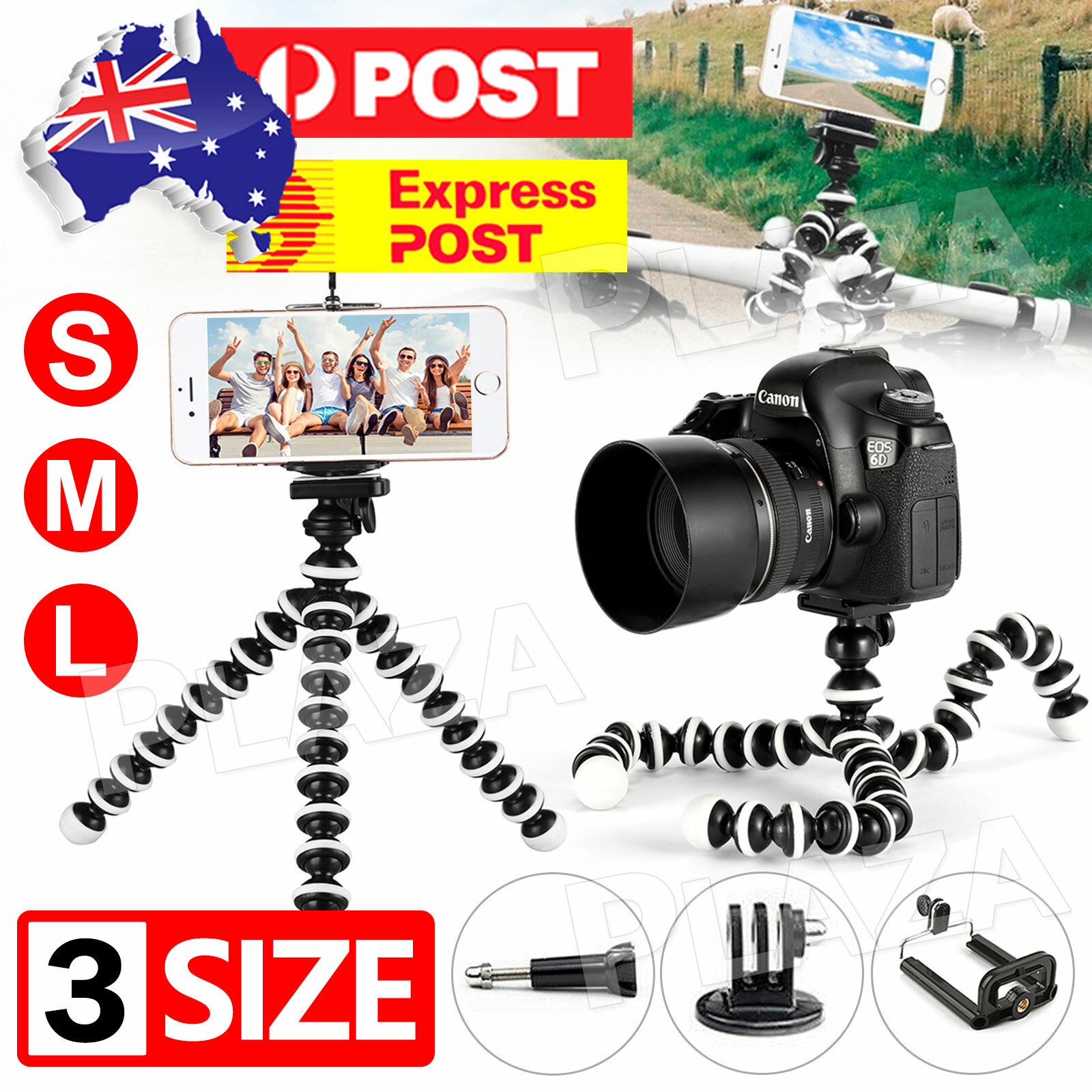Universal Flexible Octopus Tripod Stand Camera DSLR Phone GoPro Foldable Plastic