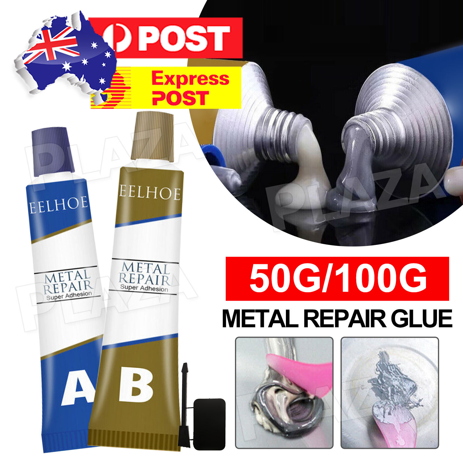 AB Metal Repair Adhesive epoxy Paste 50g High temperature 150&deg Steel Glue