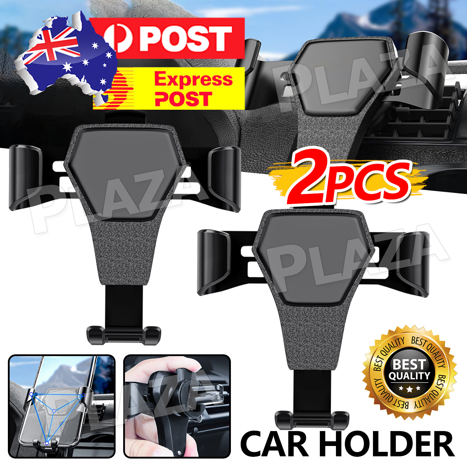 Universal Gravity Car Holder Air Vent Mount Stand Cradle 2pcs Mobile Cell Phone
