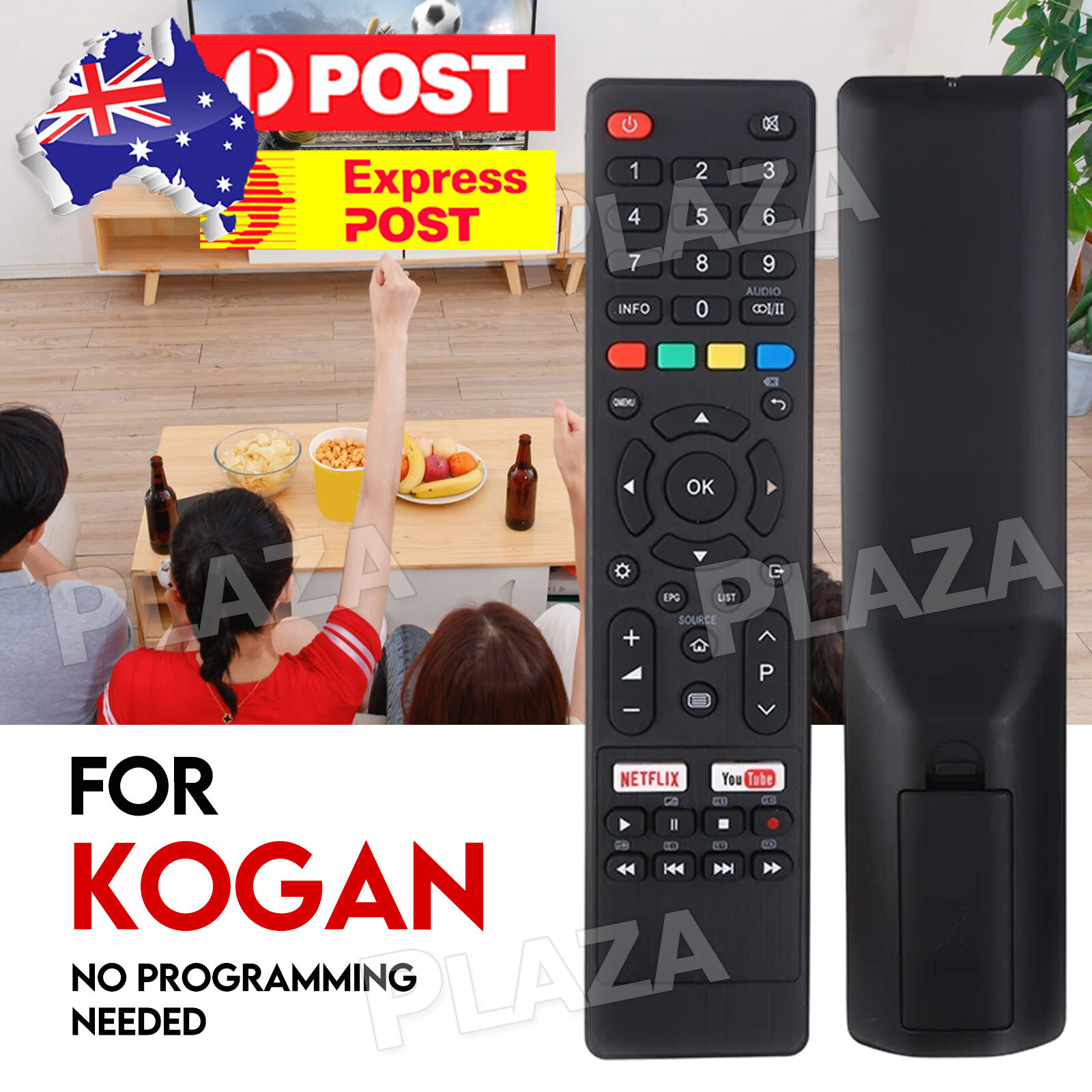 Replacement Remote Control for Kogan Smart TV KAL-MULTI NETFLIX YOUTUBE key