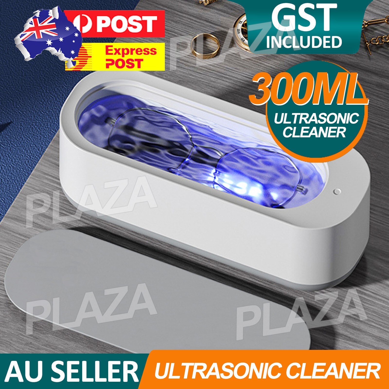 Ultrasonic Jewelry Cleaner 300ML White Eyeglasses Watches Dentures Easy Use