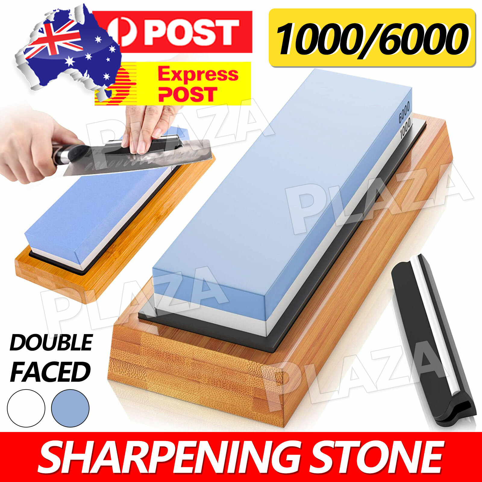 Dual Sided Whetstone Sharpener 1000/6000 WhiteCorundum Blue&White 180 60 27MM