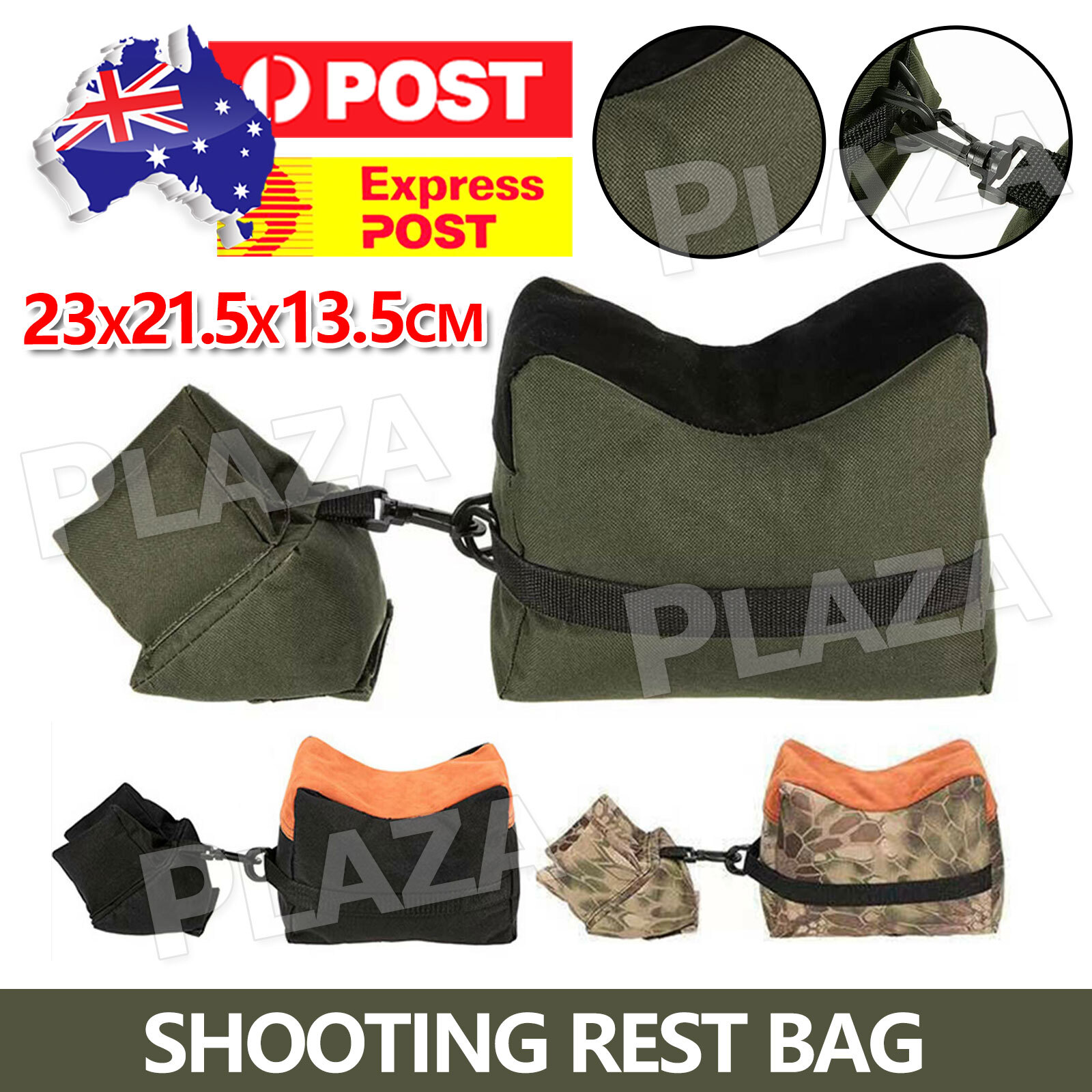 Rifle Gun Bench Rest Sand Bag Set 600D Oxford Cloth Army Green Quick-connect