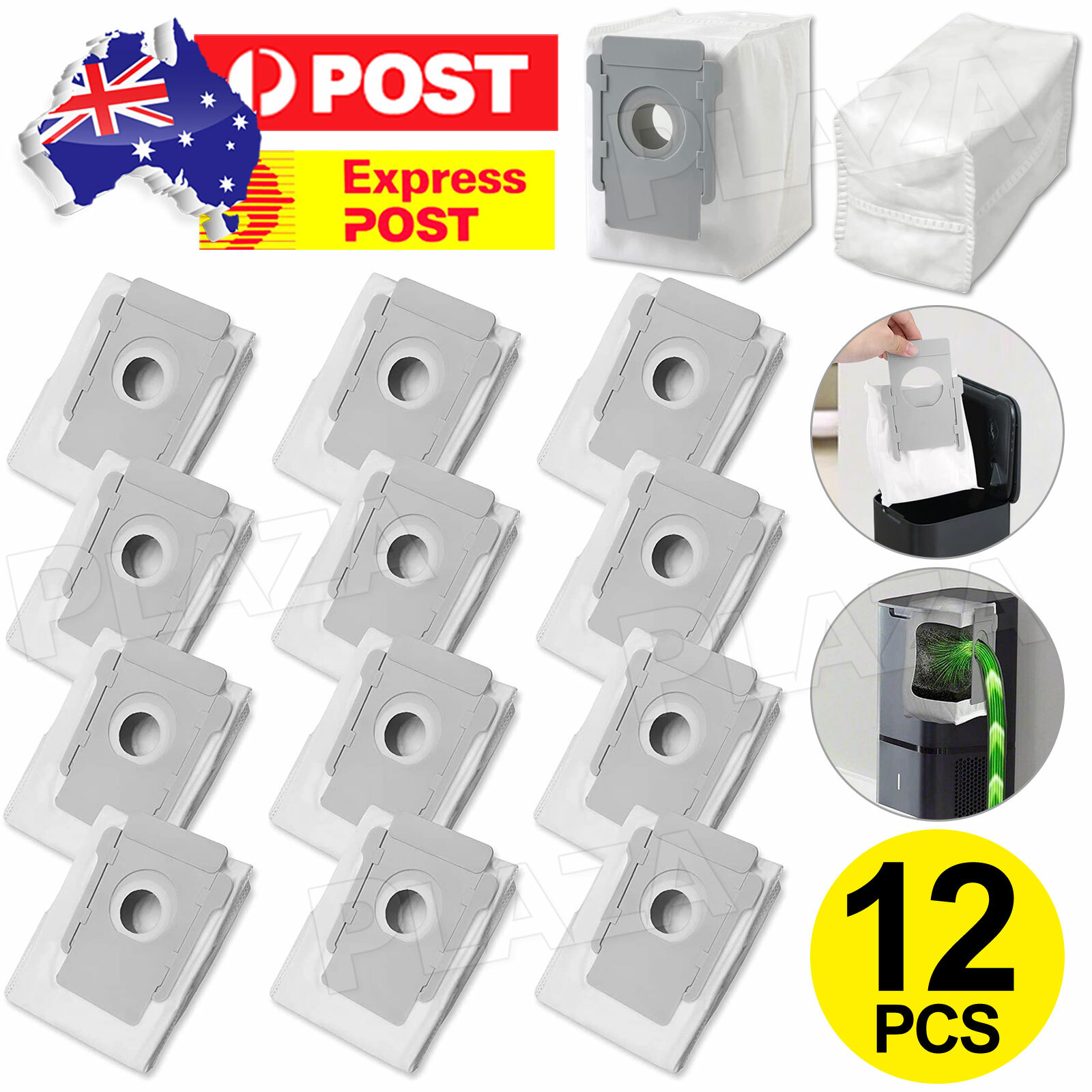 12PCS Dust Bags for iRobot Roomba i7 Plus S9 Plus 9550 Automatic Dirt Disposal