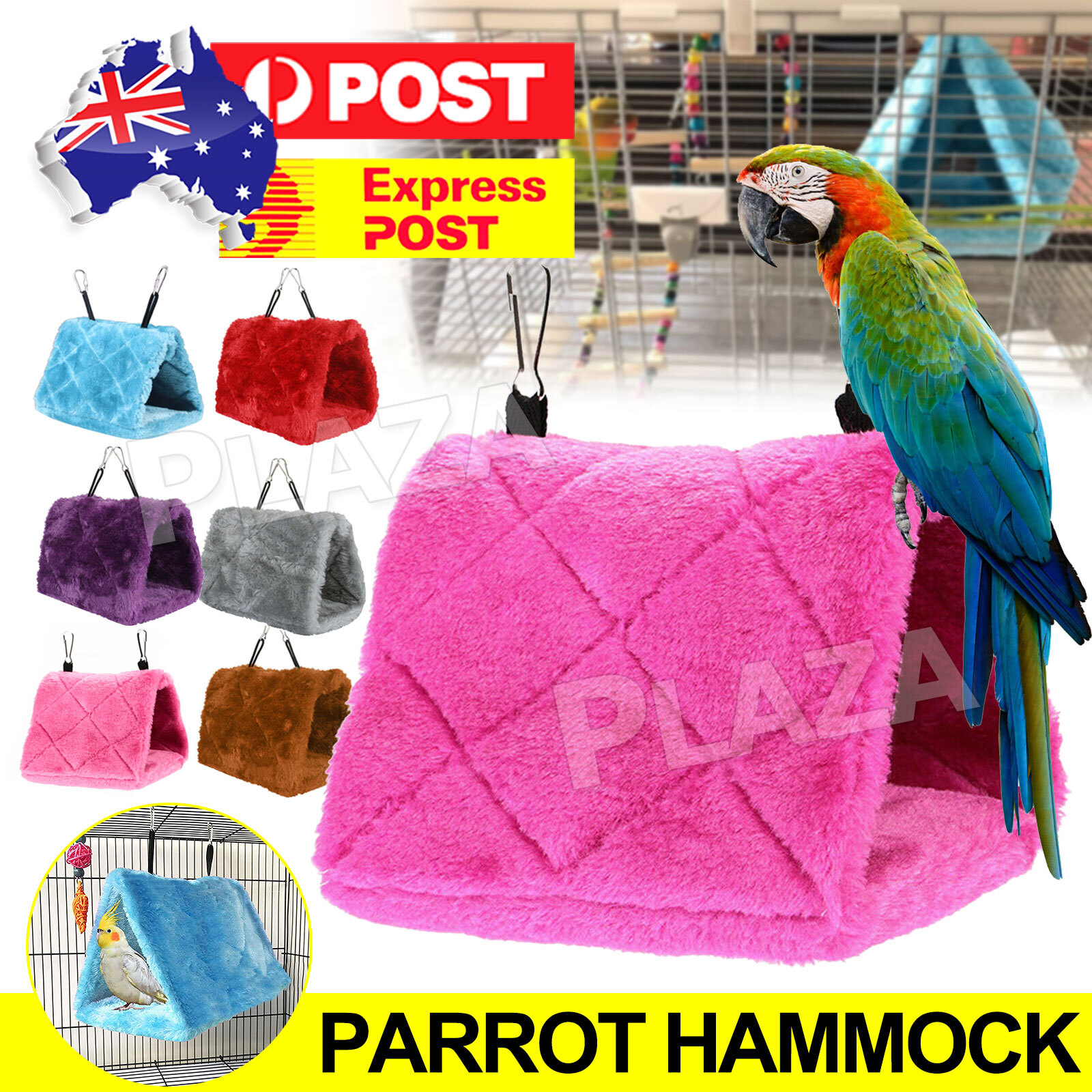 Bird Warm Hammock Cage Hut Tent Bed Purple 18 13 12CM Parrot Budgie Hanging Cave