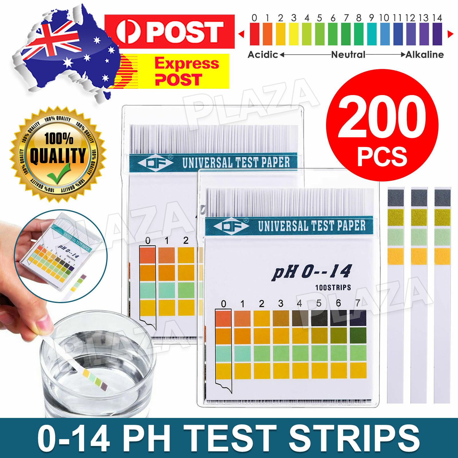 MEL PH Test Strips 0-14 100pcs Urine Saliva Aquarium Water Litmus PHSTRIPSET