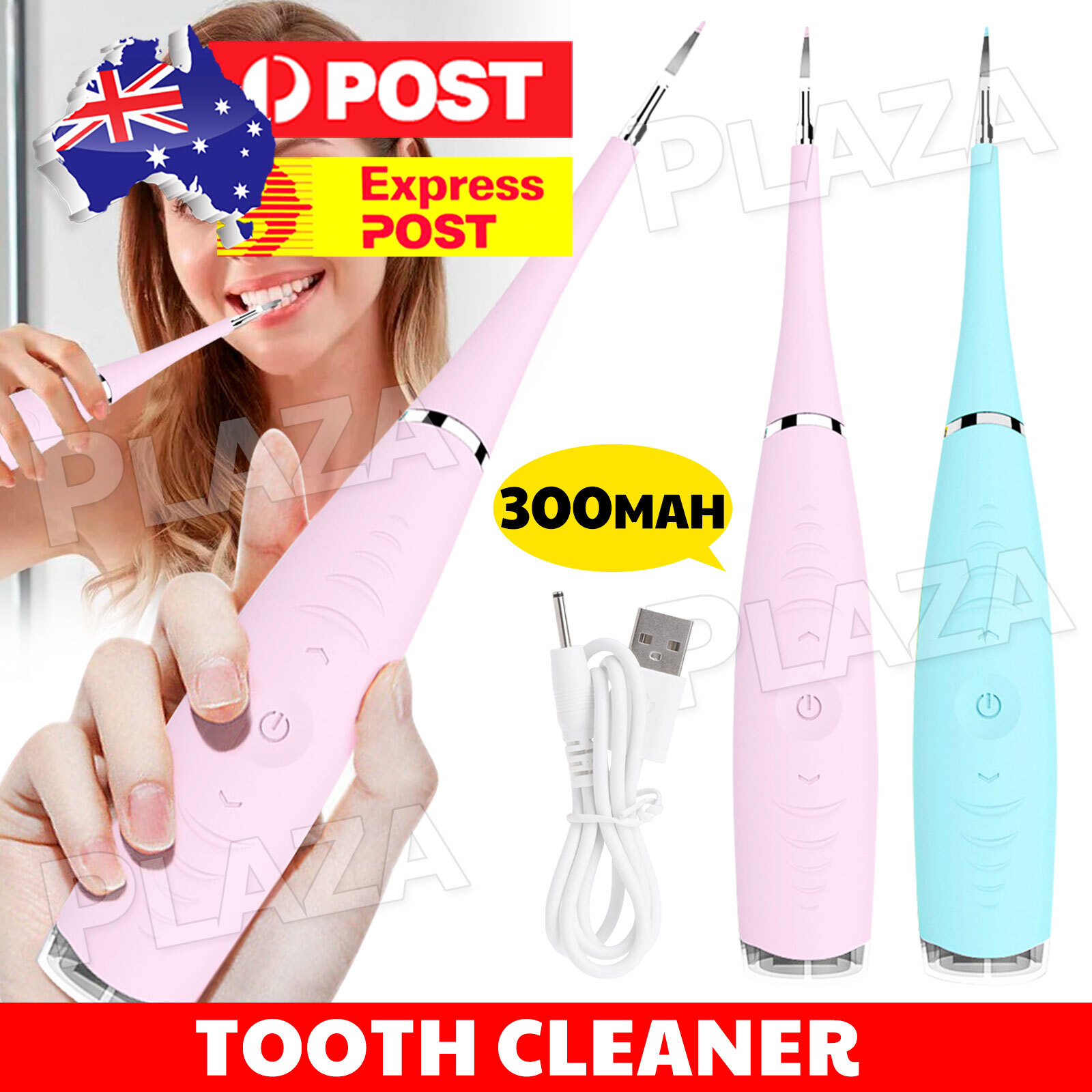 Ultrasonic Tooth Cleaner Dental Scaler Tartar Remover Rechargeable Portable