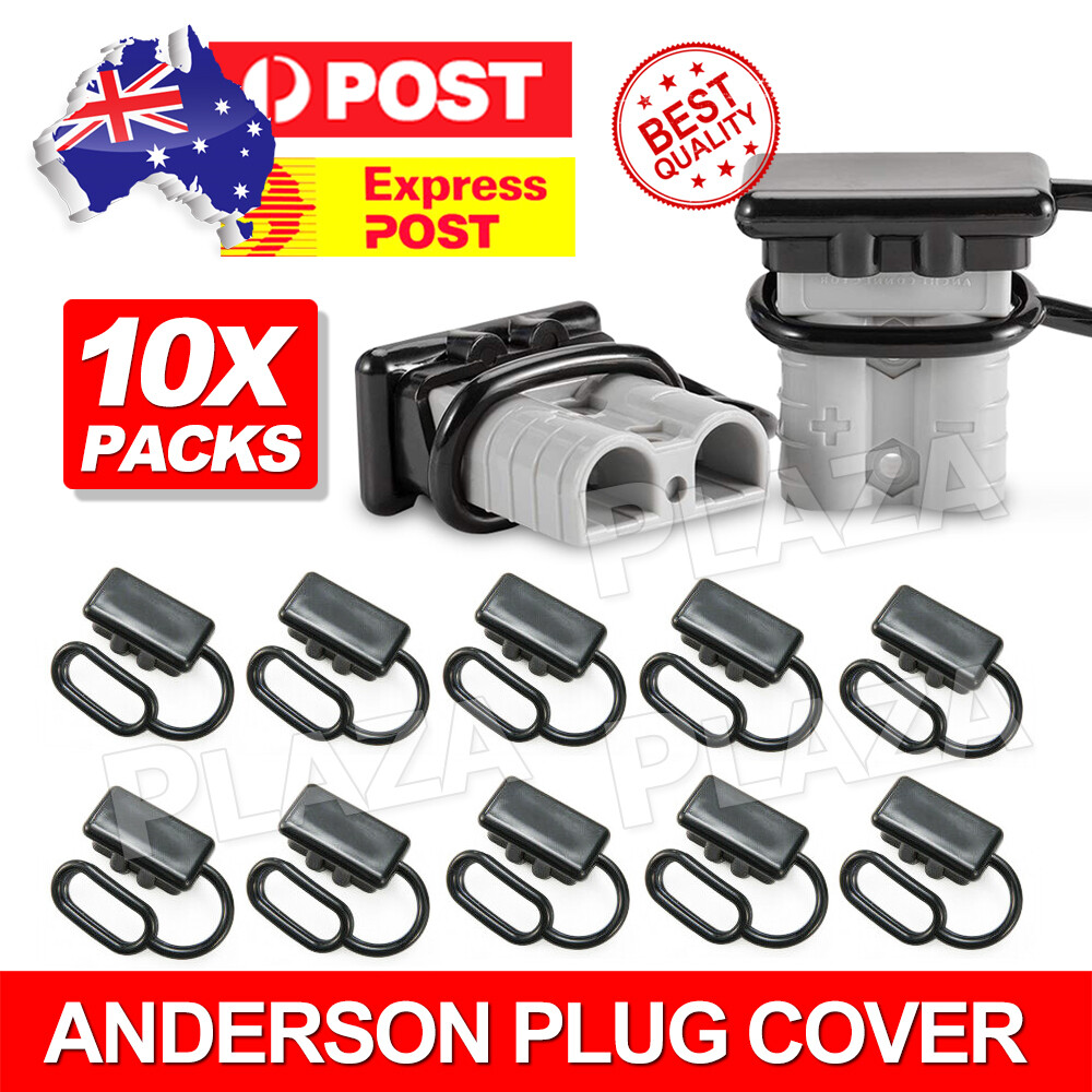10x Black Dust Cap Cover For 50Amp Anderson Plug DC Power Connectors Caravan