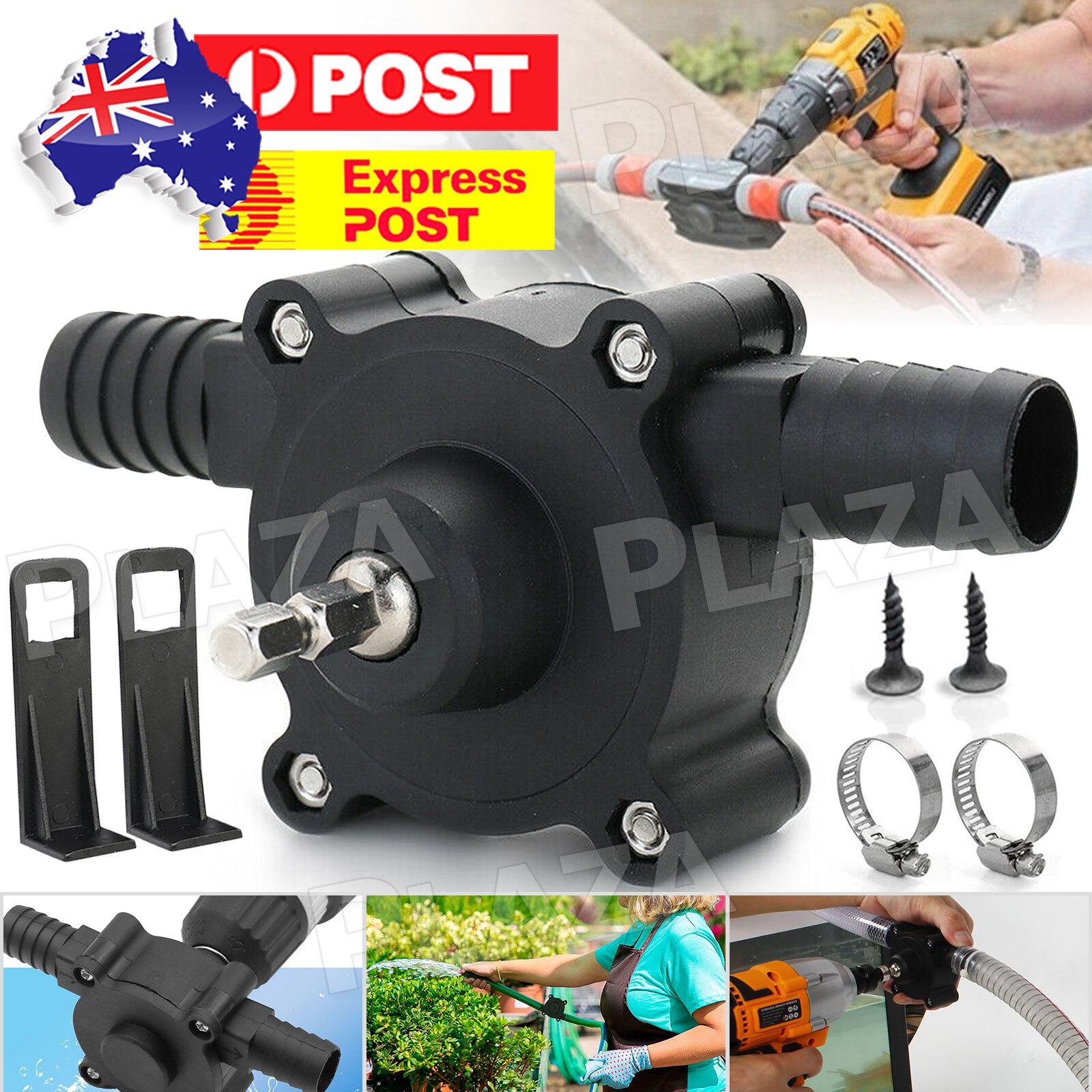 Electric Drill Drive Pump Self-Priming Portable Black Water Oil Fluid Transfer