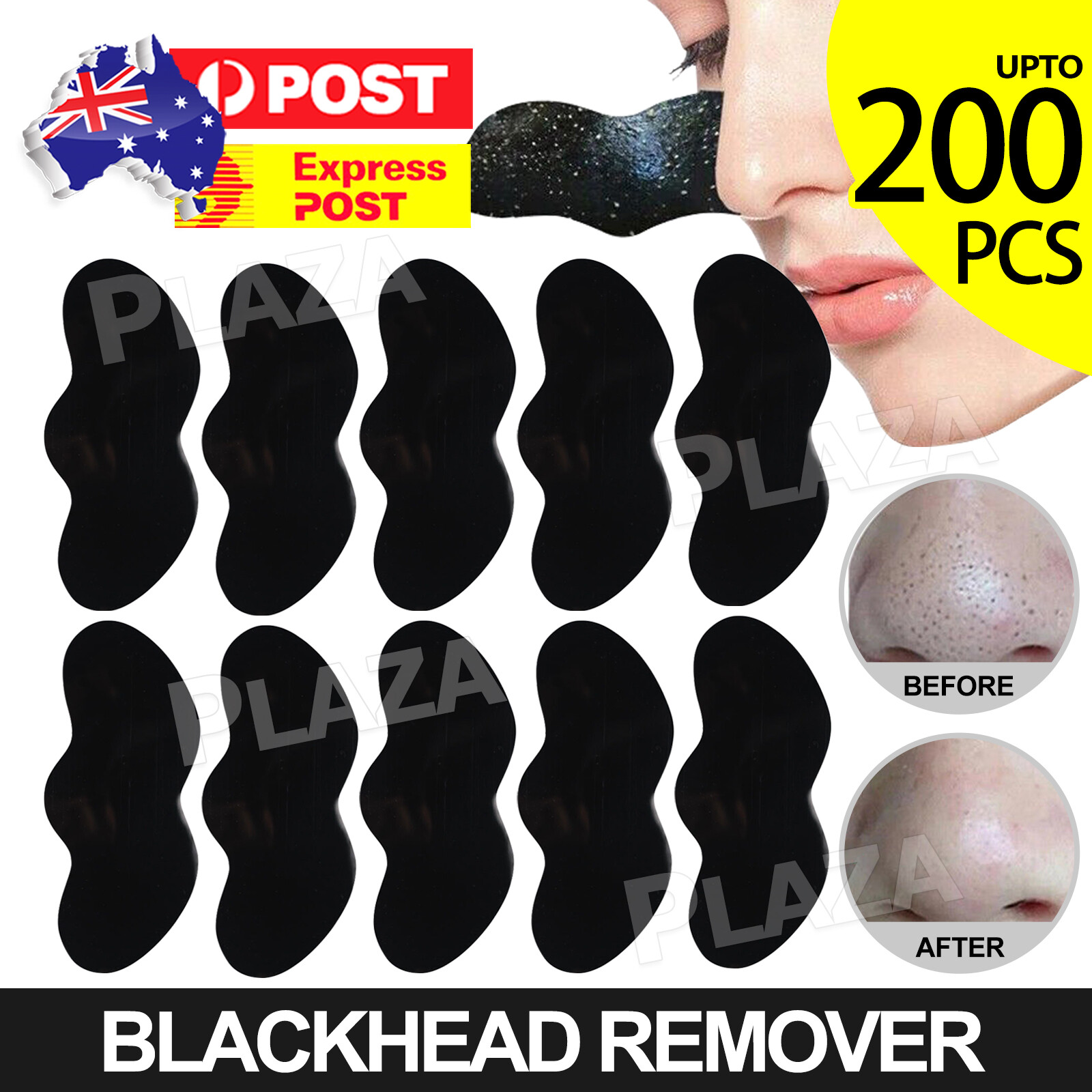10pcs Charcoal Nose Pore Deep Cleansing Strips Blackhead Remover Peel Off Mask