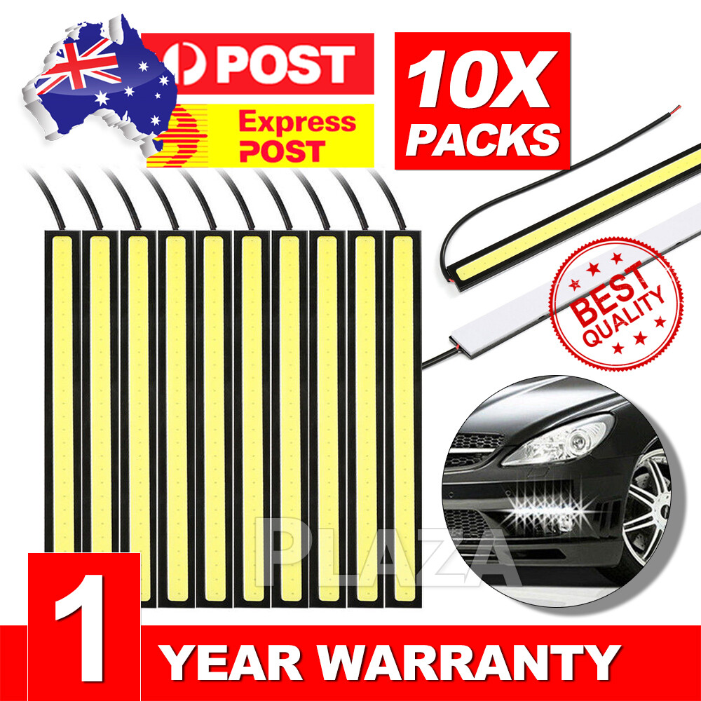 10X 12V Waterproof White COB LED DRL Strip Lights 17cm 6W 480lm Car Caravan Boat