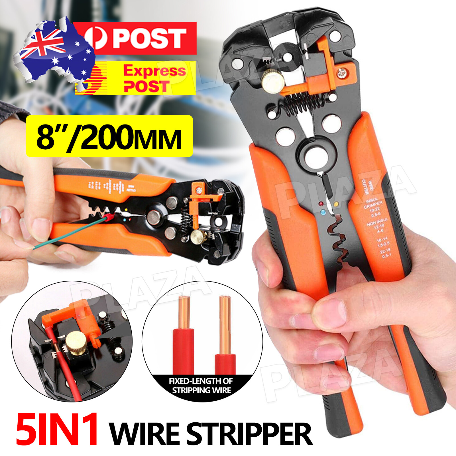 5in1 Automatic Wire Stripper Cutter Pliers Cable Crimper Terminal Tool Orange