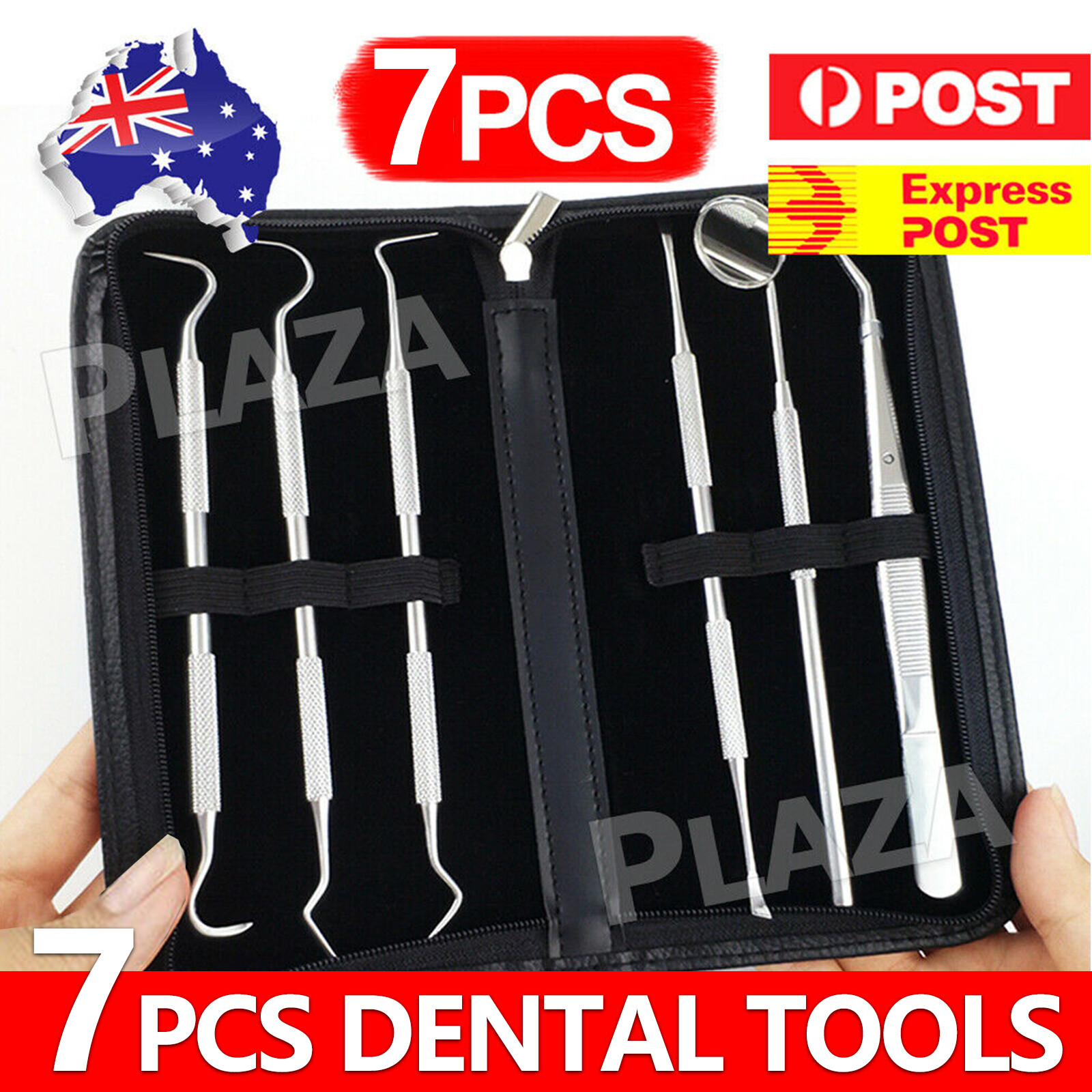 7PCS Dental Hygiene Tools Teeth Cleaning Kit Stainless Steel Tartar Scaler Pick