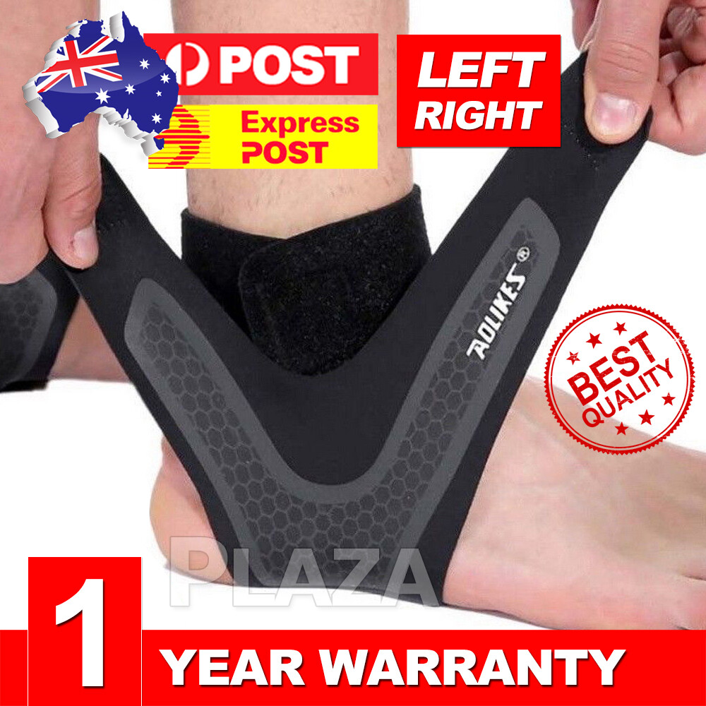 Ankle Compression Sleeve Brace Heel Breathable Lightweight Black Size Running