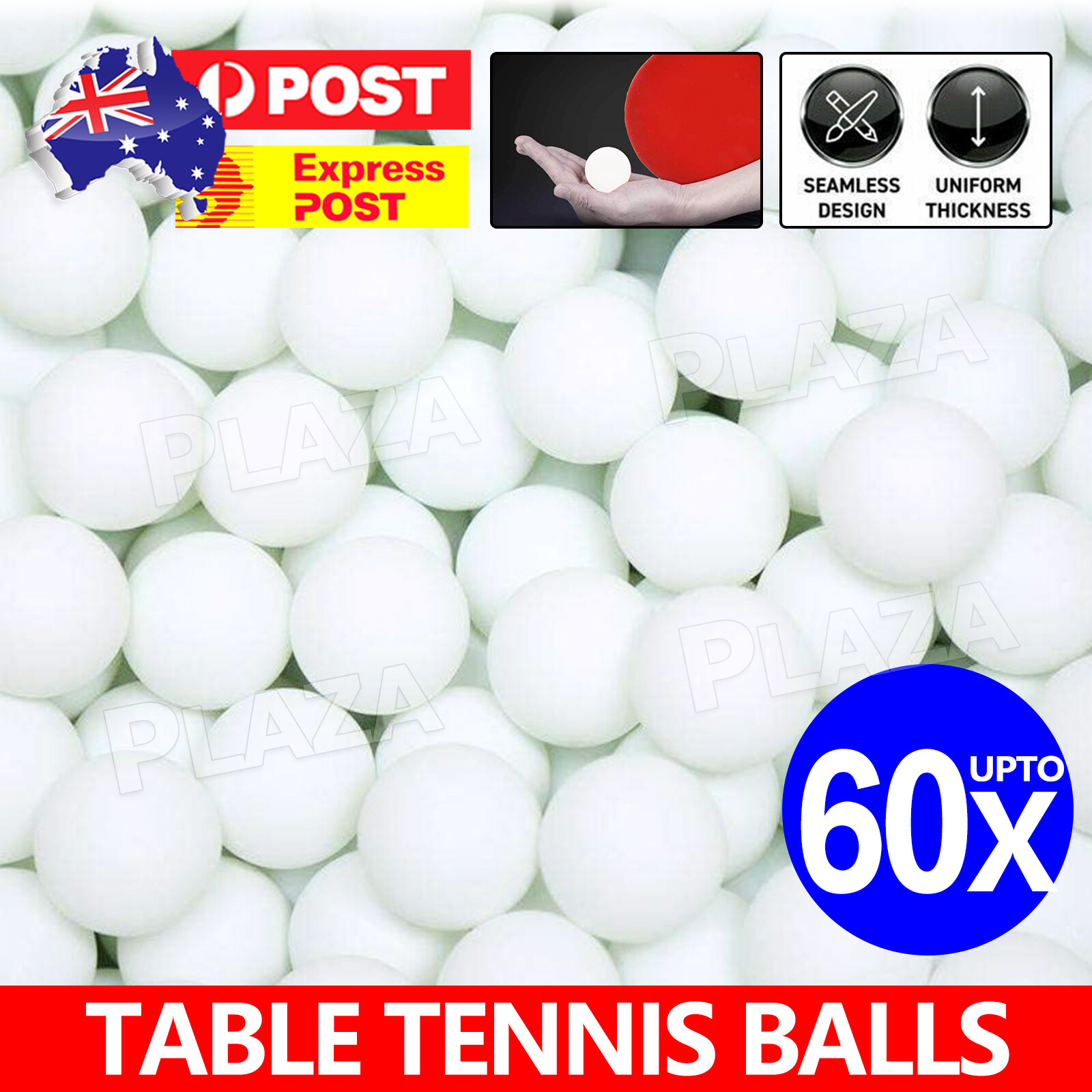 30pcs Table Tennis Balls 40mm White Seamless Training Consistent Bounce Flight