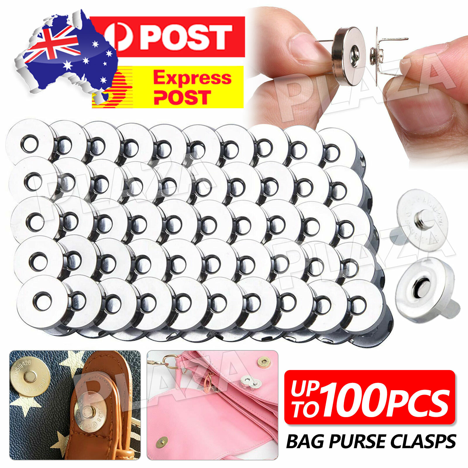 20PCS Magnetic Bag Purse Clasps Round Silver Metal Snaps Craft Buttons 14 3.5MM