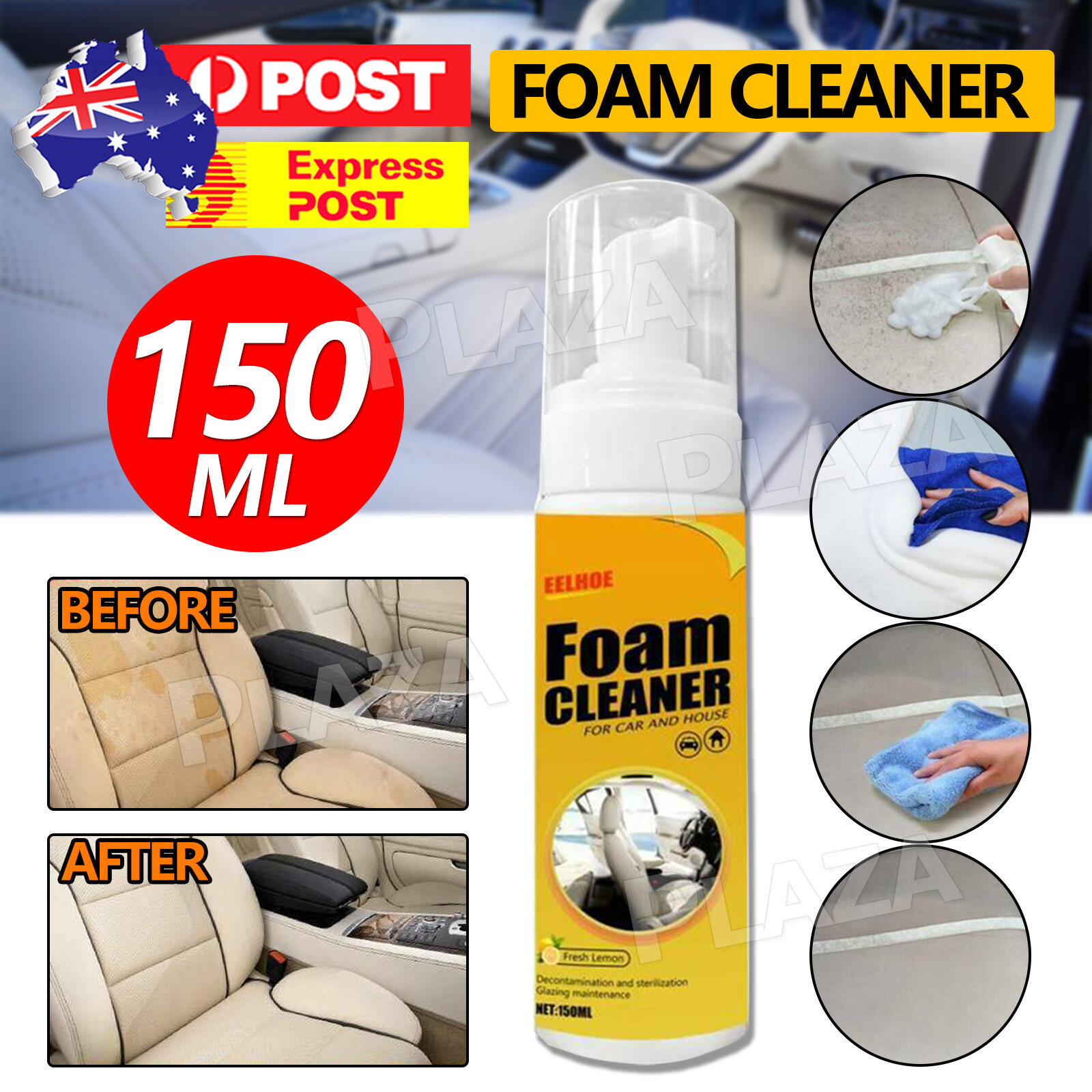 150ml All-Purpose Car Interior Foam Cleaner UV Protection Vinyl Leather Plastic