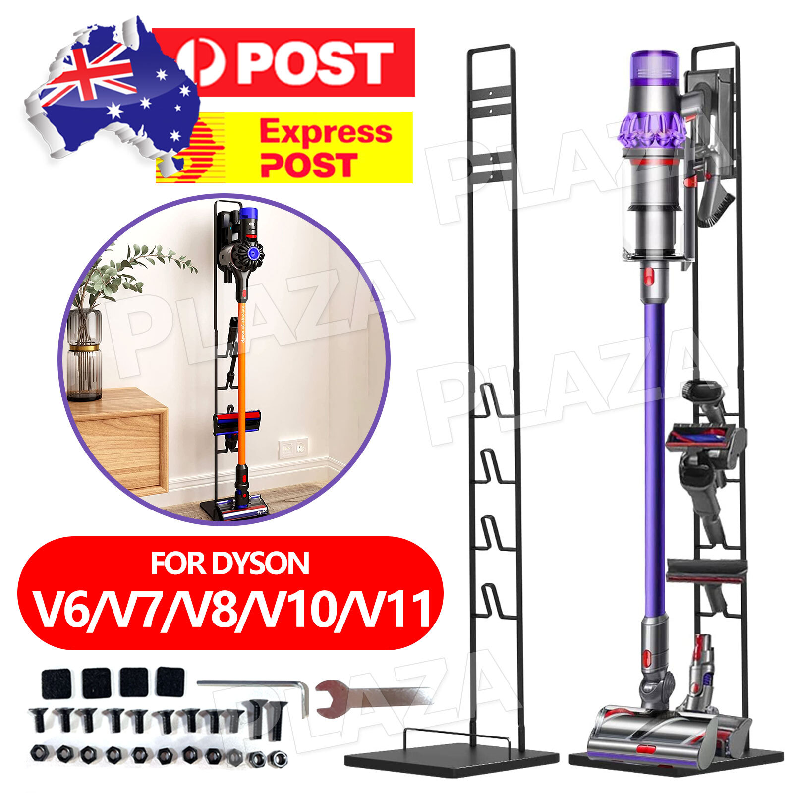 Stick Vacuum Cleaner Stand Rack Holder For Dyson V6 V7 V8 V10 V11 Black Cast