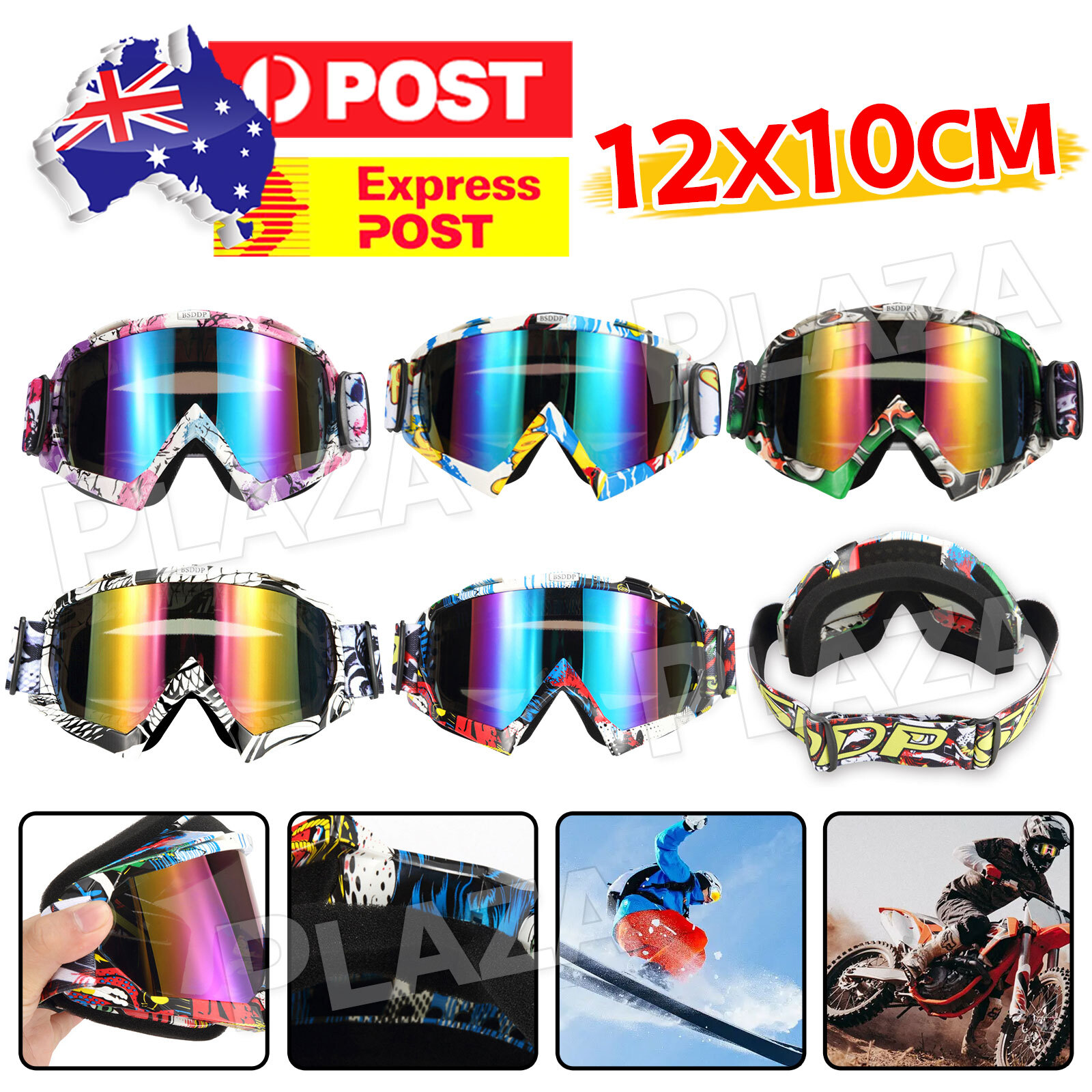 Motocross Racing Goggles Anti-Fog Anti-UV PC Lens MX ATV Dirt Bike Off-road