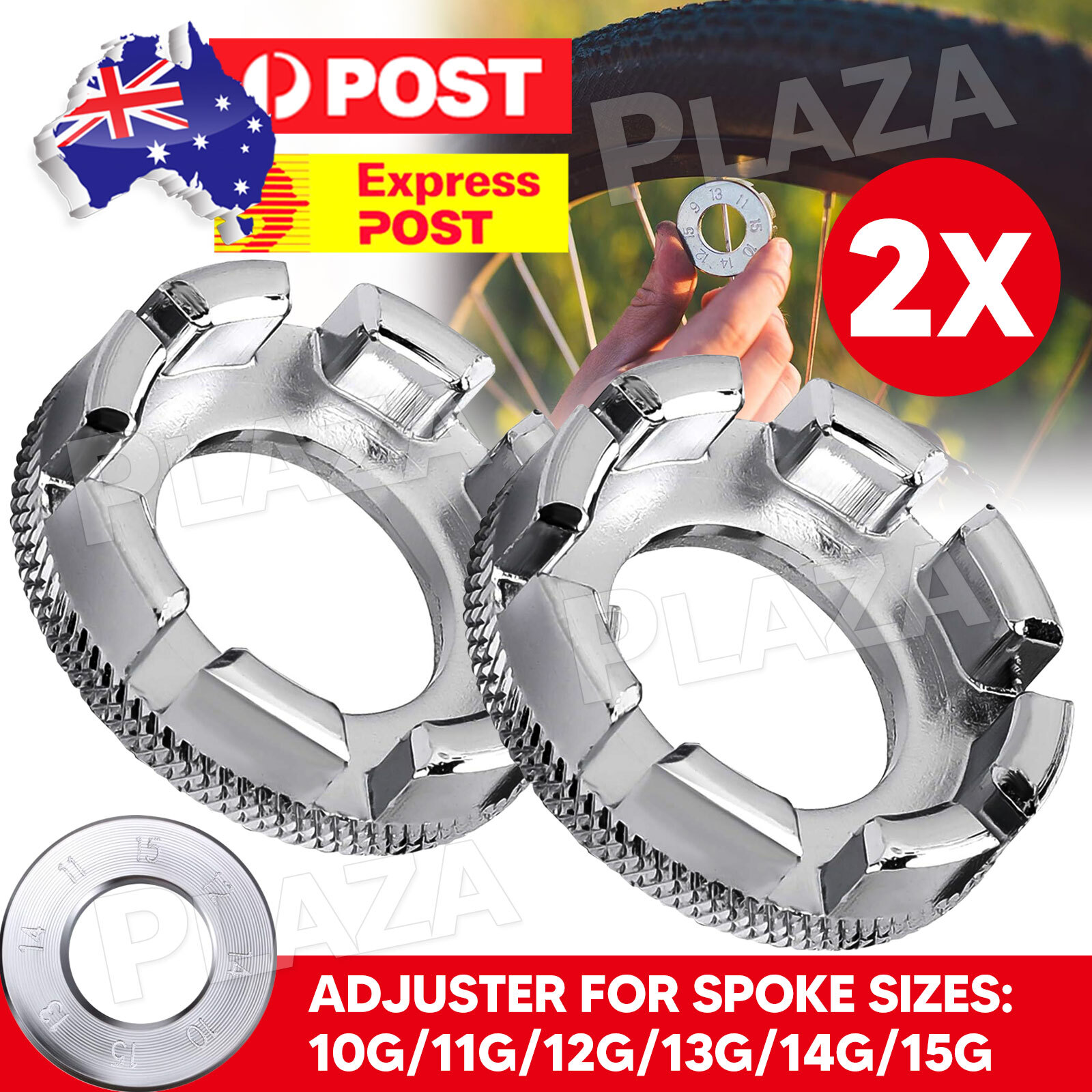 2PCS Bicycle Repair Spoke Wrench Steel Wheel Adjuster 10G/11G/12G/13G/14G/15G