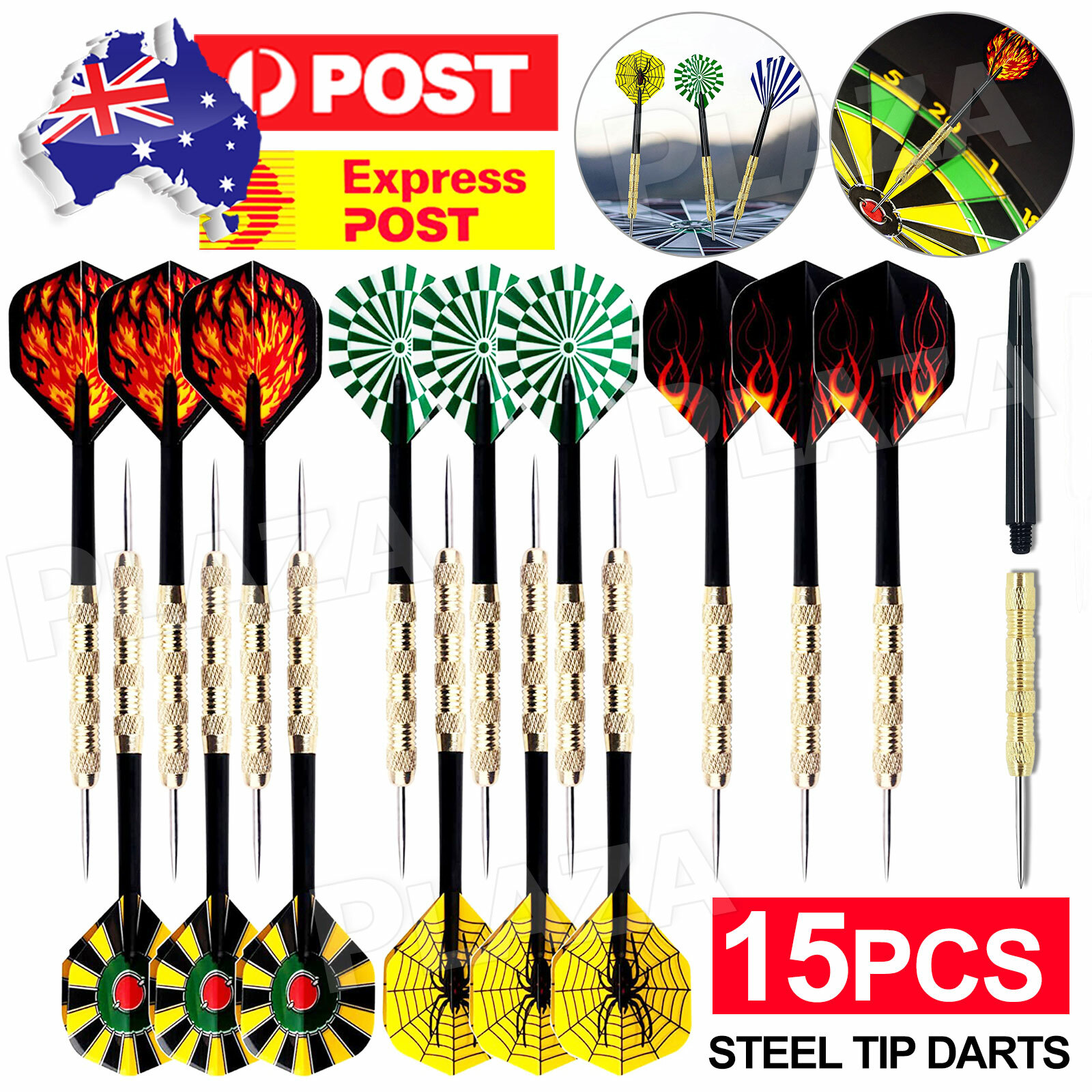 Steel Tip Darts 15 pcs 5 Sets Needle Slim Barrel Nylon Shaft 14g 150 mm 7.2mm