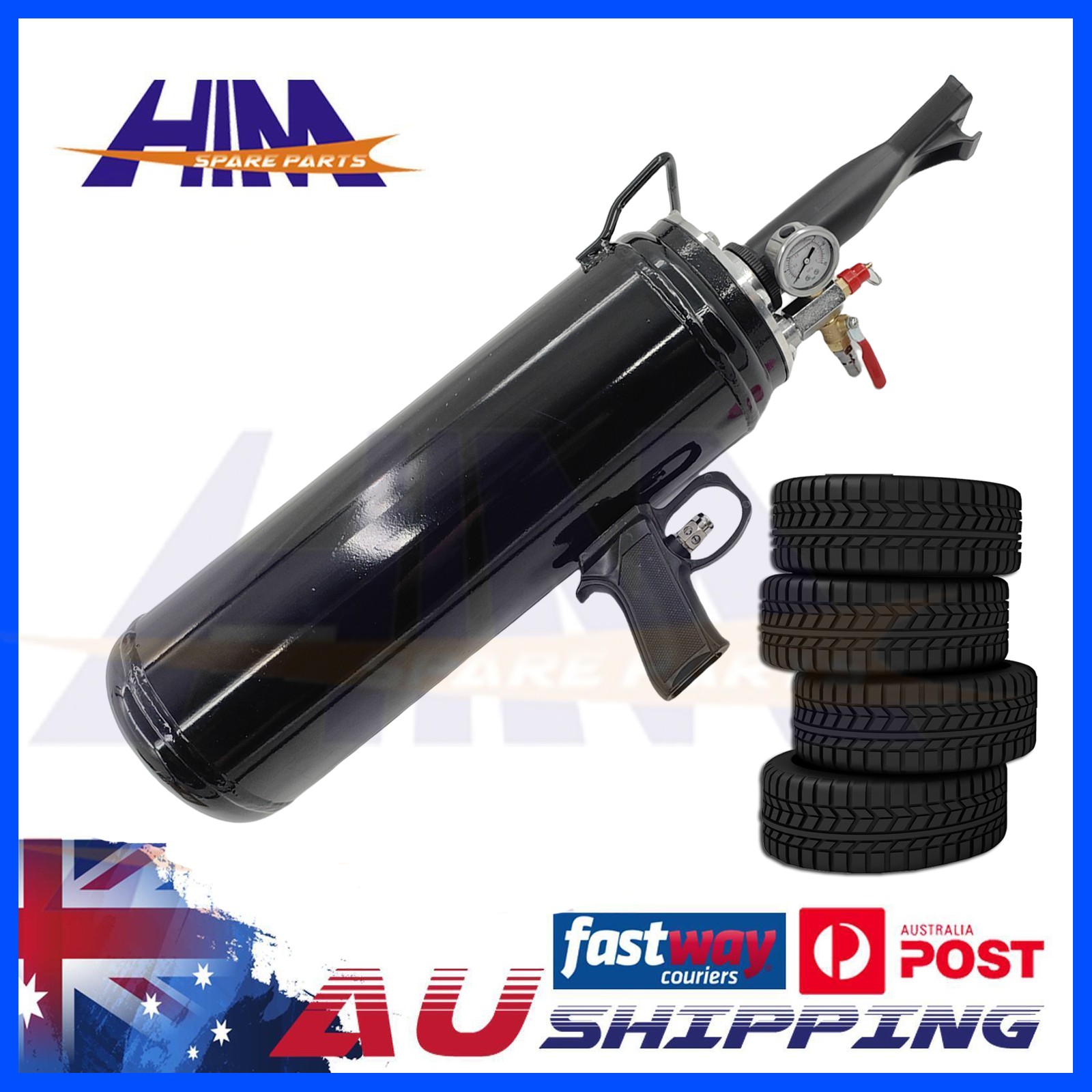 HIM TYRE INFLATOR 8L PORTABLE SEATER/ BLASTER/ BOOSTER/ BAZOOKA 8 Bar /115psi