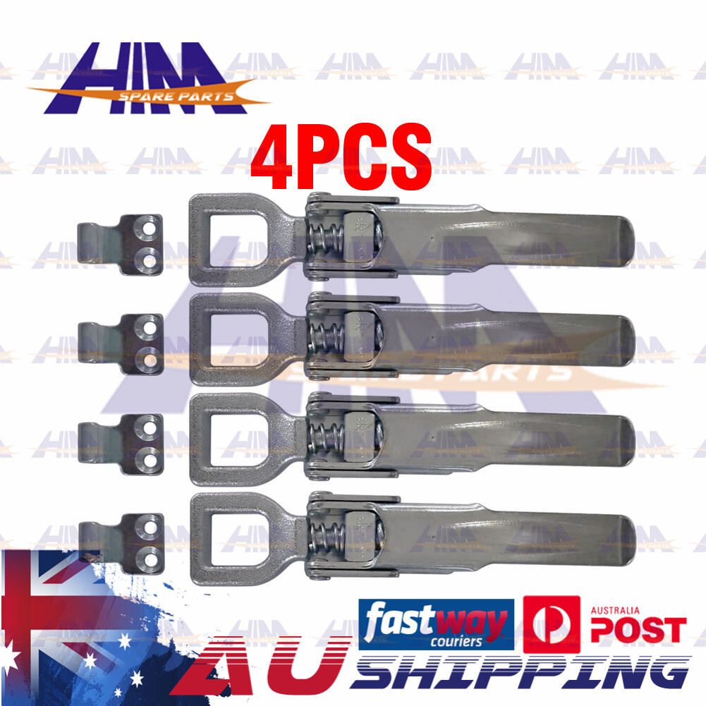 HIM 4x Extra Heavy Duty Over Centre Latches Silver Zinc Plated Trailer Ute Tray