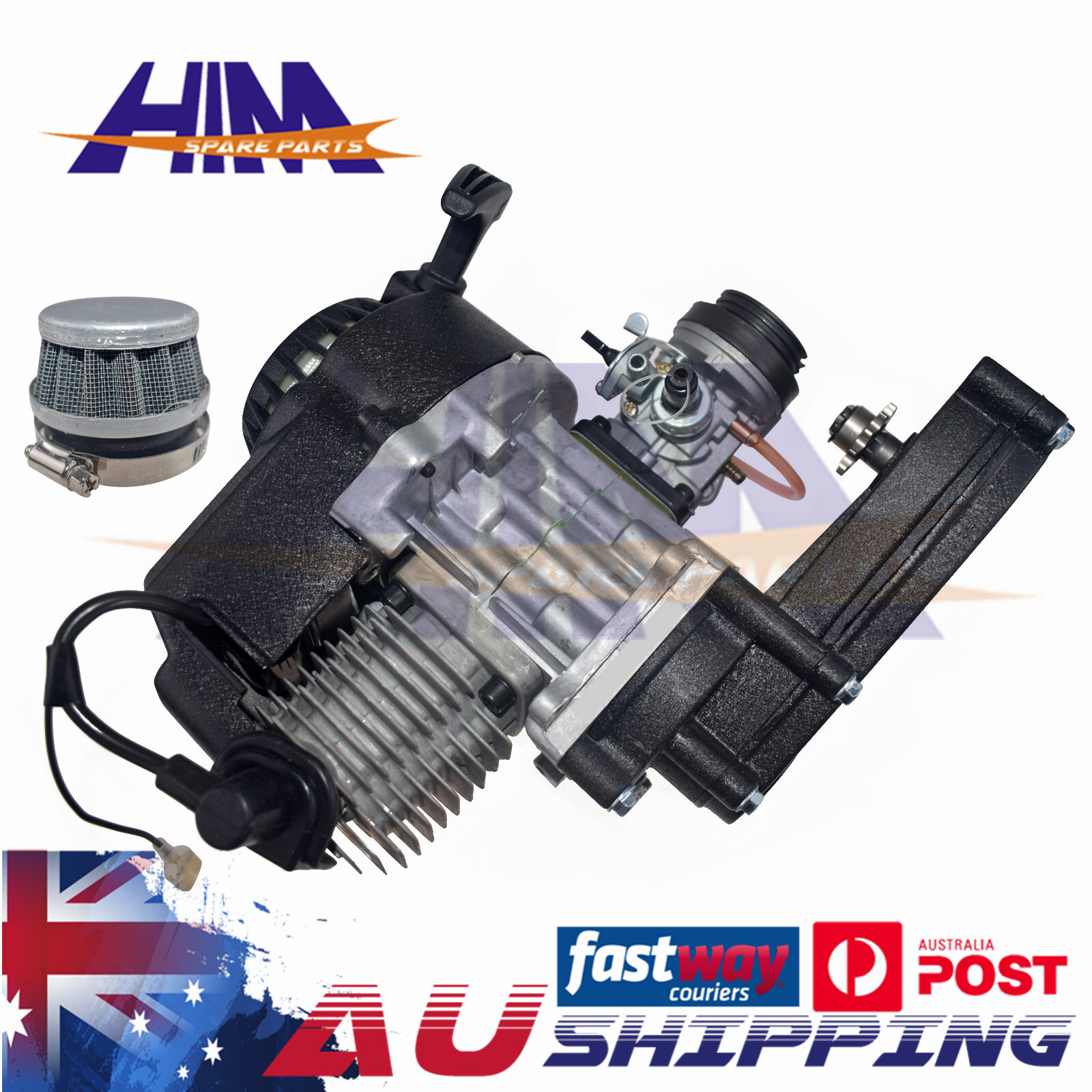 HIM HIMJ071101 Complete 2 Stroke Engine 49CC 50CC Pull Start T8F ATV Quad Buggy