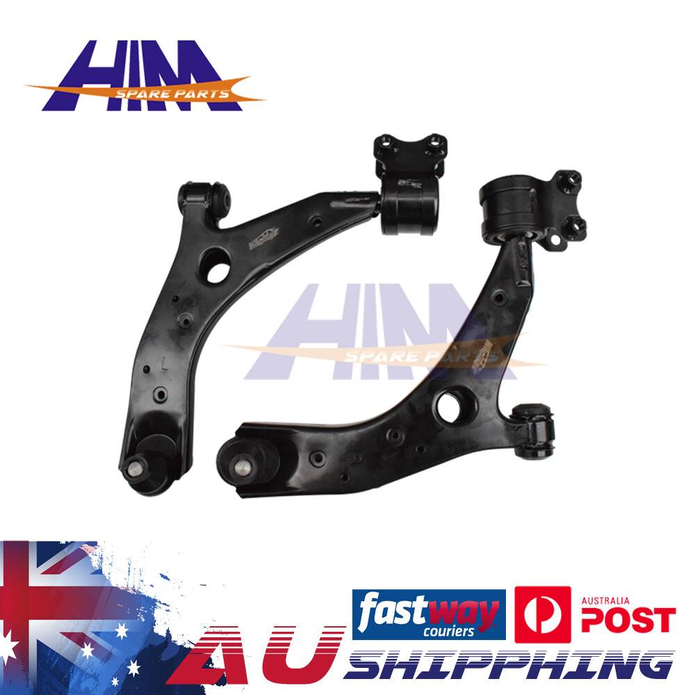 HKI Pair Front Lower Control Arm Kit Ball Joint Mazda 3 BK 2004-2008 Black Steel
