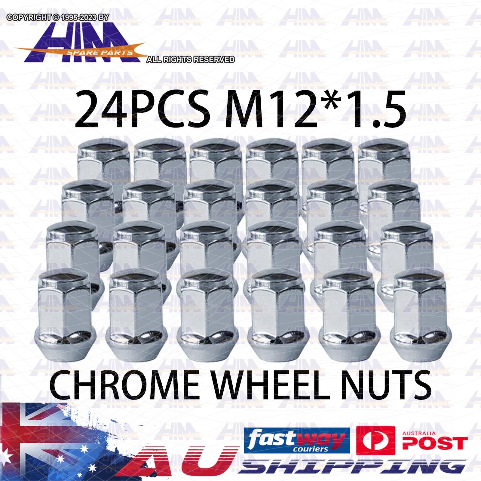 HKI 24x M12x1.5 Chrome Wheel Nuts Ford Ranger Mitsubishi Triton Mazda Bravo BT50