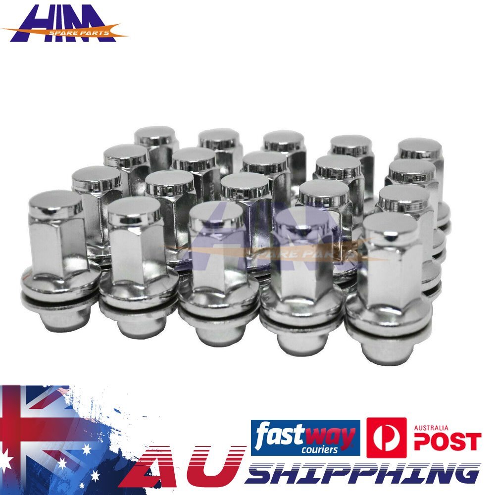 him WRNTA2HIM 24pcs Chrome Wheel Nuts Toyota Landcruiser 100 200 70 78 79 Series