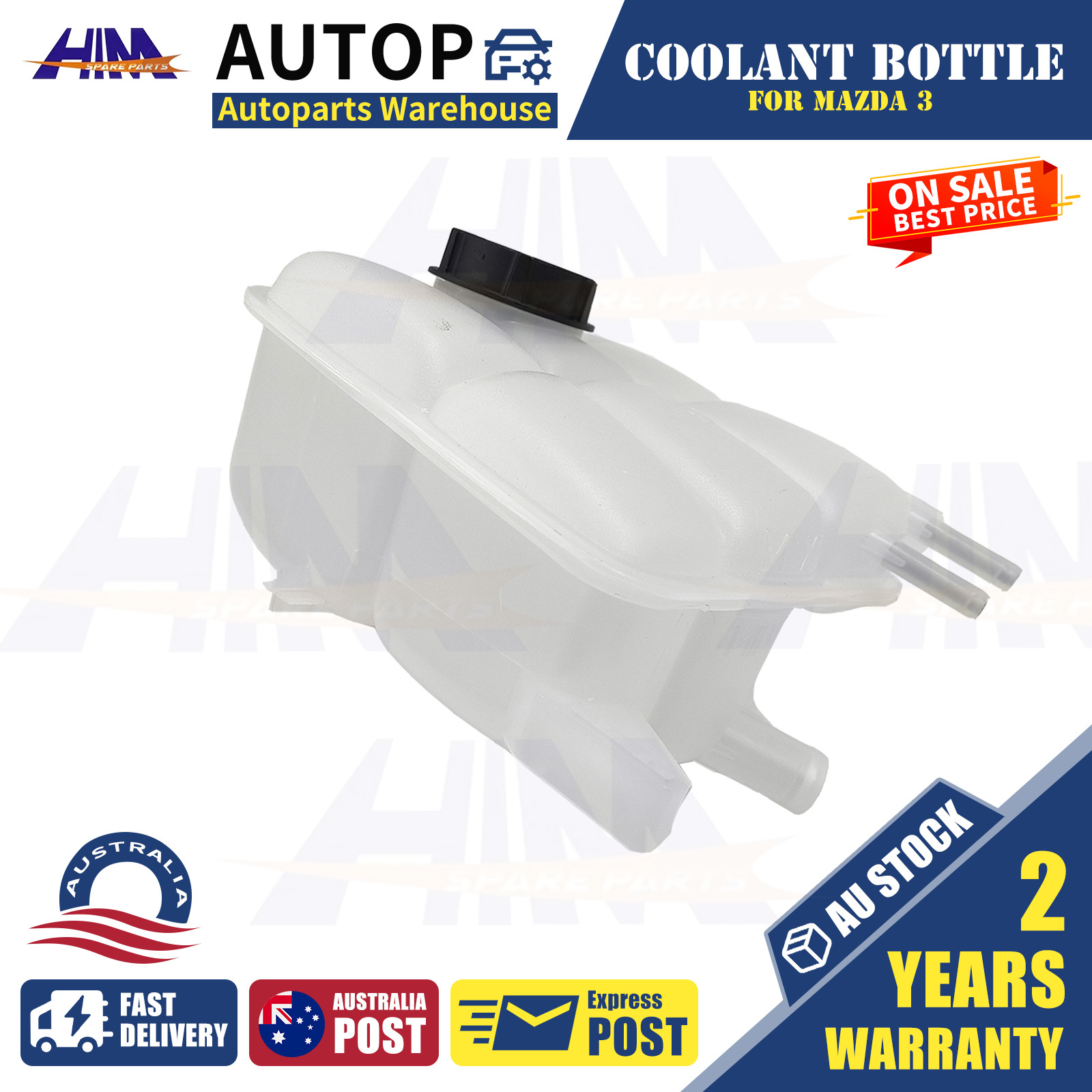HIM Mazda 3 Coolant Overflow Bottle Expansion Tank BK BL BM BN 2003-2018 White