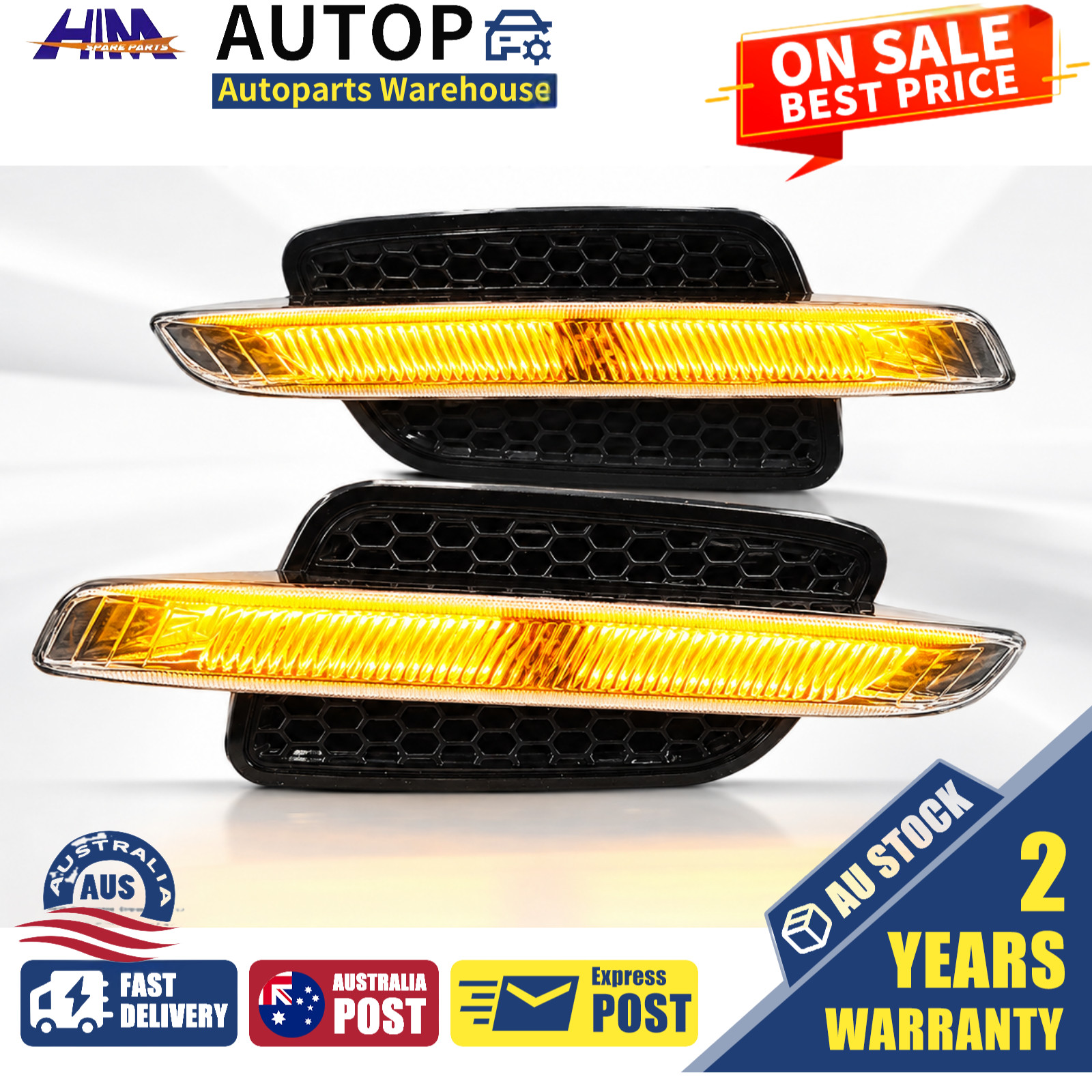 HIM PAIR Side Guard Indicators Holden Commodore VE COICLHLN002 Clear 2006-2013