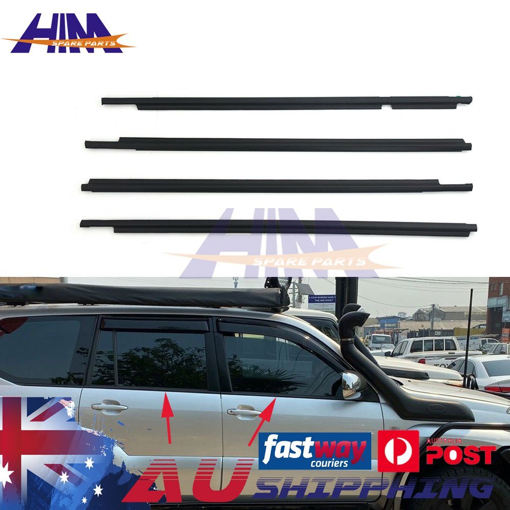 HIM Outer Door Window Rubber Seal Black FOR TOYOTA Landcruiser PRADO 120 Series
