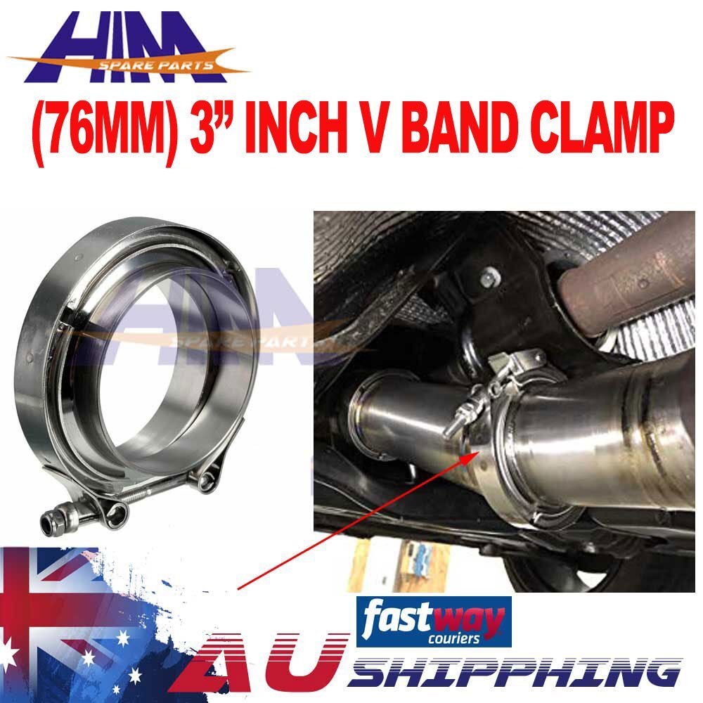HKI 3 inch 76mm Stainless Steel V-Band Clamp Turbo Exhaust Downpipe Flange
